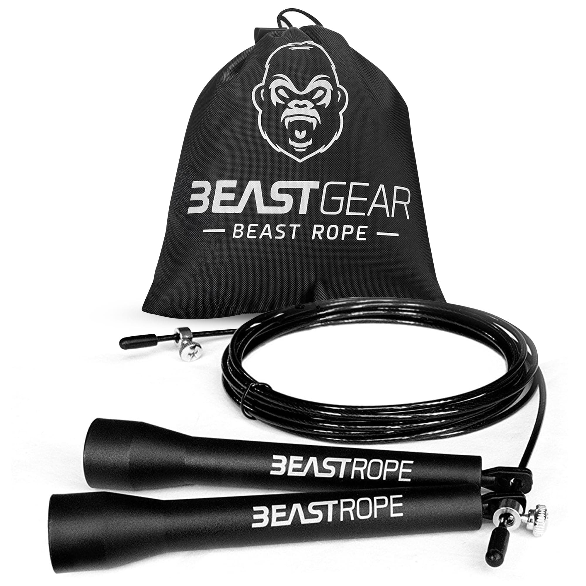 Beast Gear Skipping Rope, Steel Speed Fitness Jump Ropes, Lightweight and Adjustable Workout Equipment for Jumping, MMA, HIIT Workout