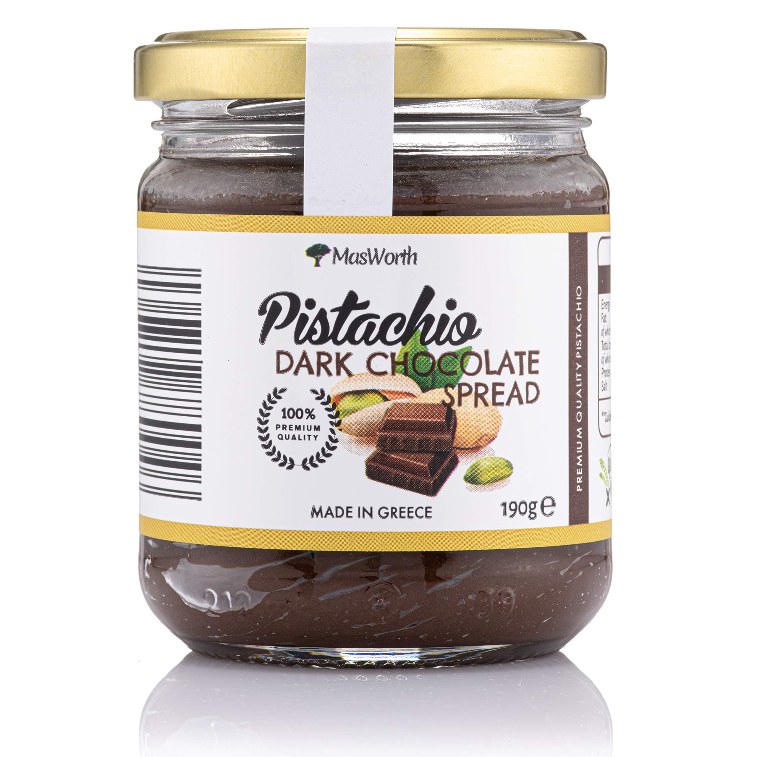 MasWorth Dark Chocolate Pistachio Spread (190gr) (Package of 3)