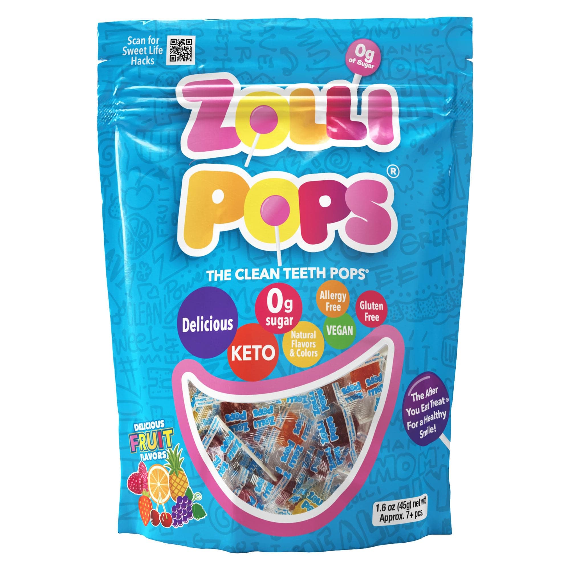 Zollipops Assorted Flavors, Natural Fruit Variety, 1.6 Ounce
