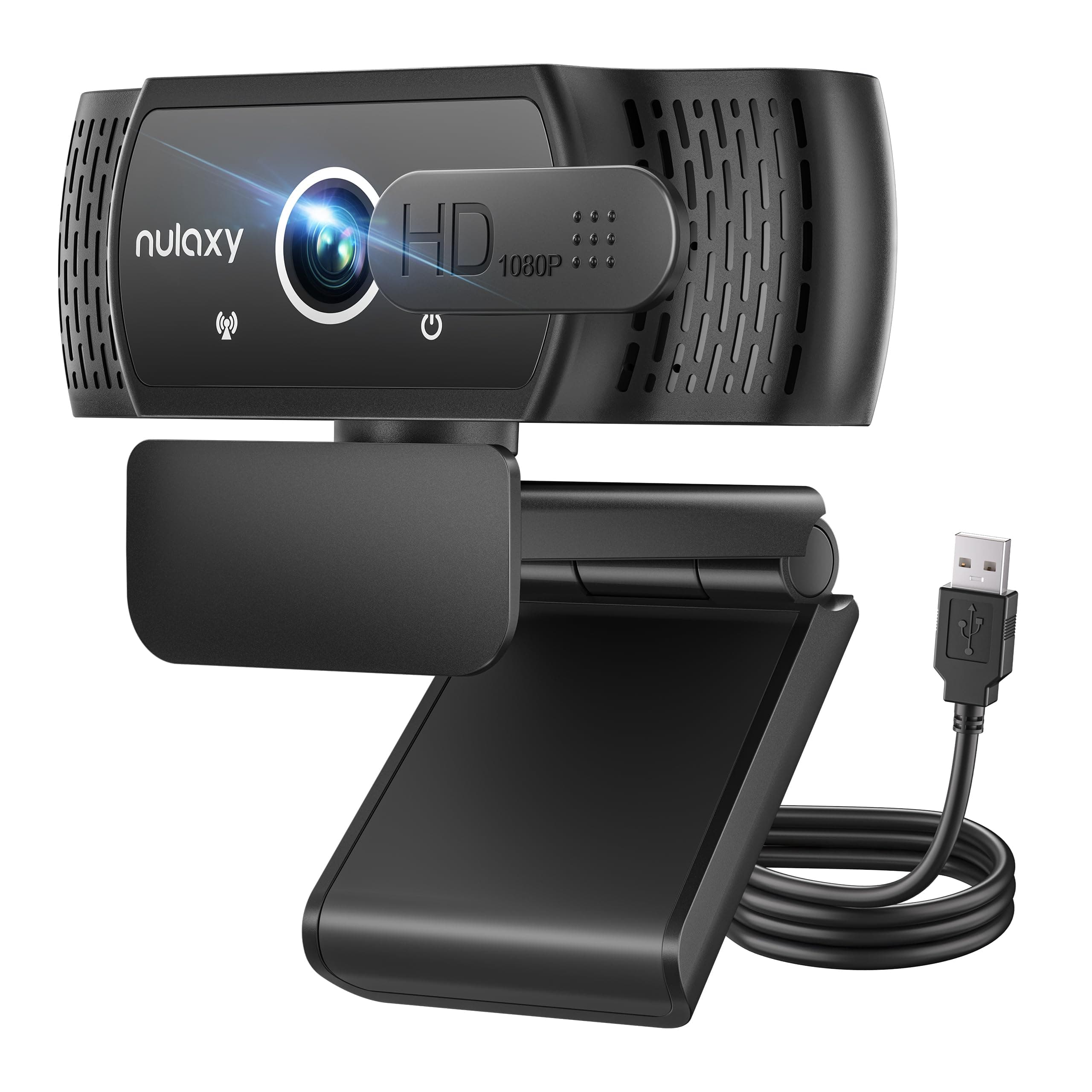 Nulaxy USB Webcam with Microphone, HD 1080p Webcam with Privacy Cover for Laptop PC Desktop, HD Light Correction, Web Camera for Video Calling, Online Classes, Skype, Zoom, FaceTime, Smart TV