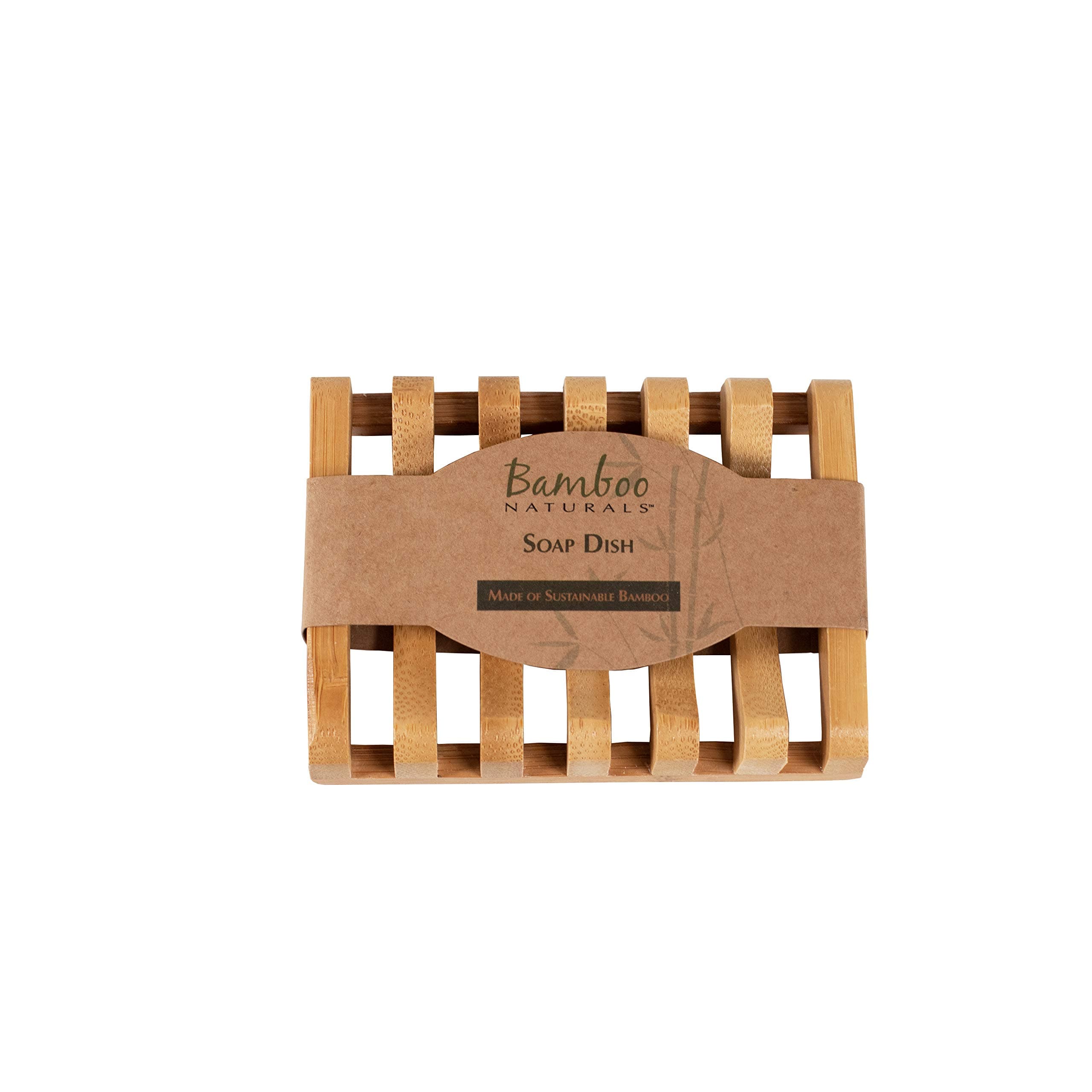 Bamboo Naturals Bar Soap Dish for Sink or Shower, Odor Resistant Tray, Sustainable Bamboo Wood Holder, Great for Bathrooms and Kitchens