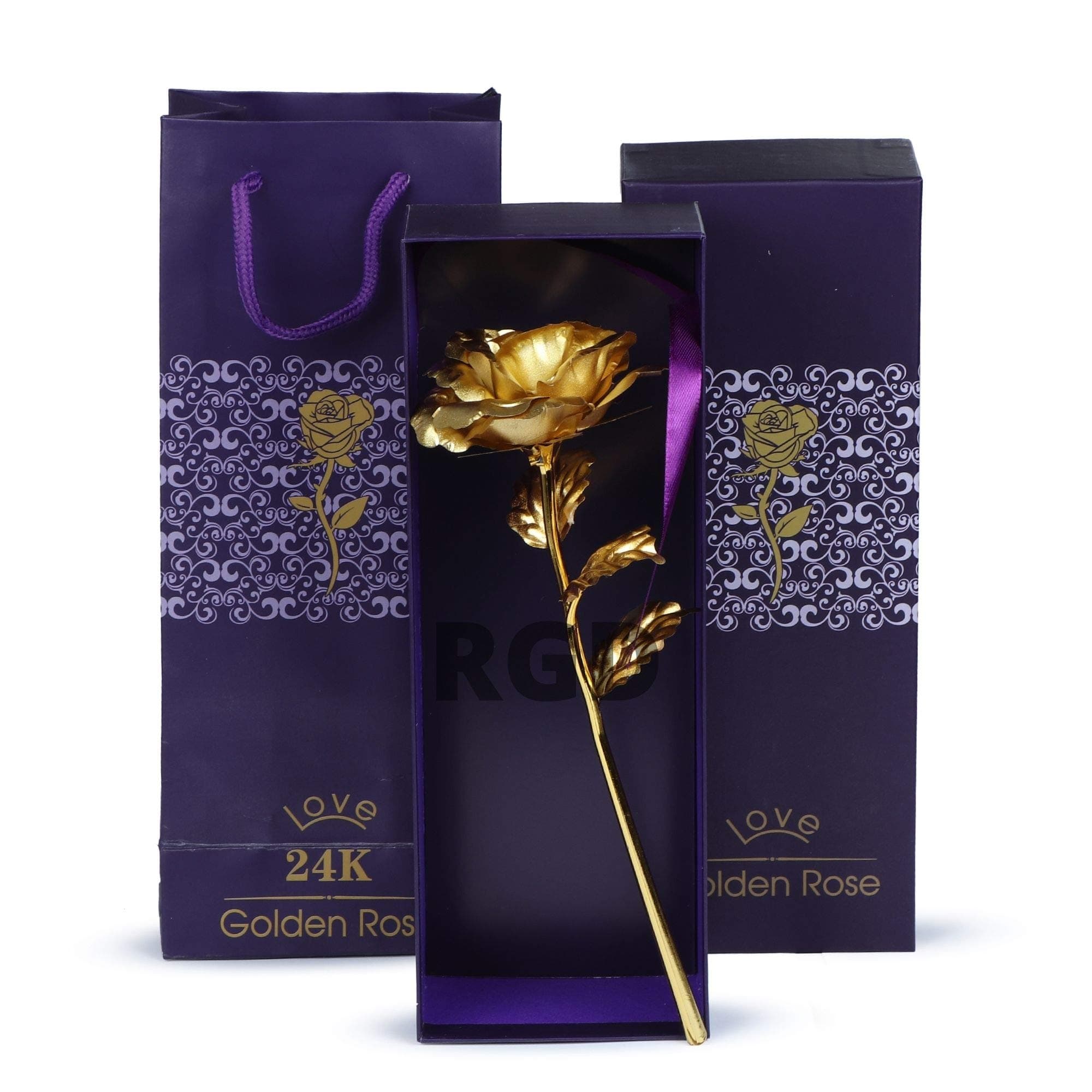 RGD 24 K Gold Plated Red Rose (RGD Artificial G-Rose 10)