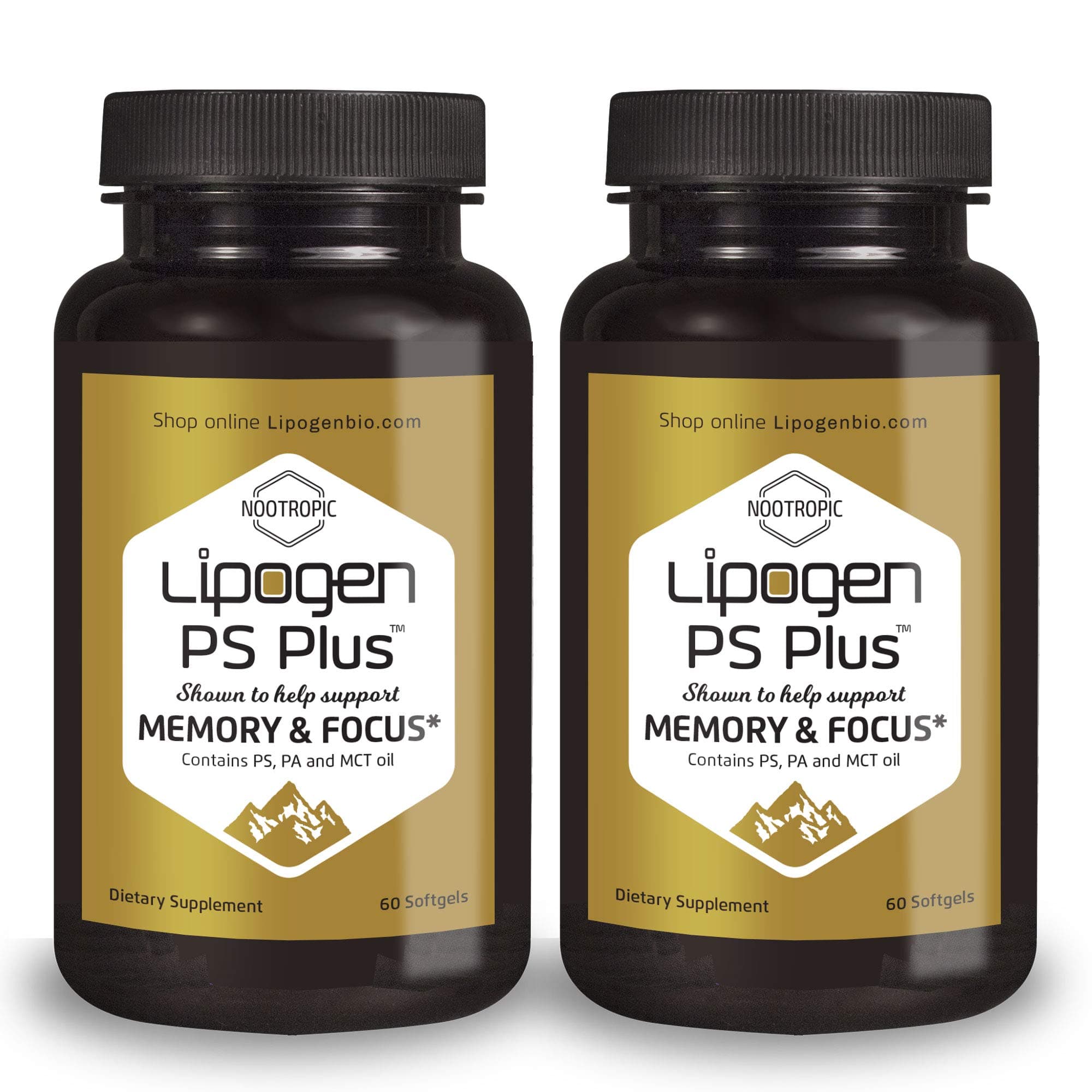 PS Plus Senior Supplements for Memory & Focus. Phosphatidylserine Support Brain Function 2-Months Supply. (120 Softgels)