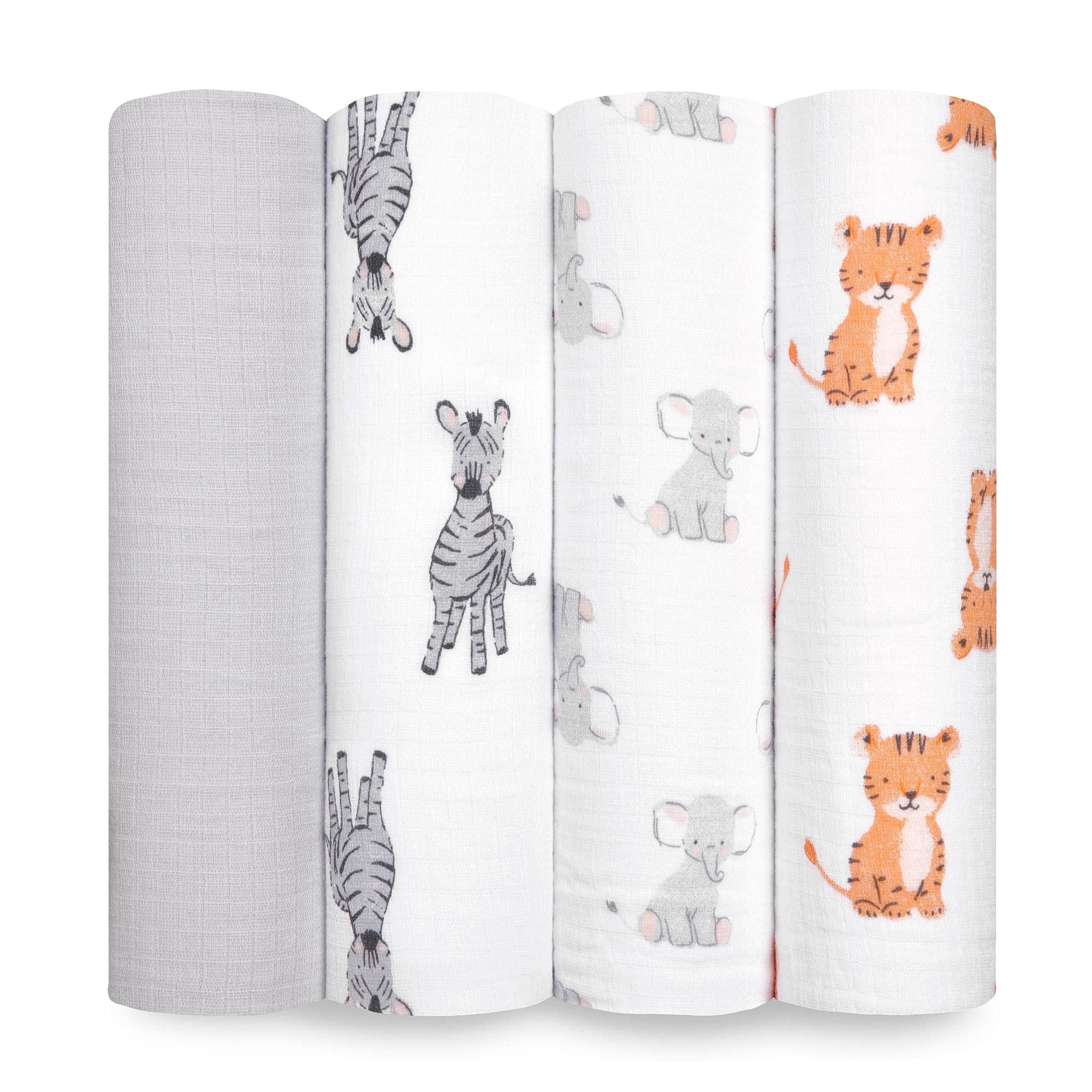 aden + anais Swaddle, Safari Babies, 0 To 36 Months, Multi-coloured, Piece of 4