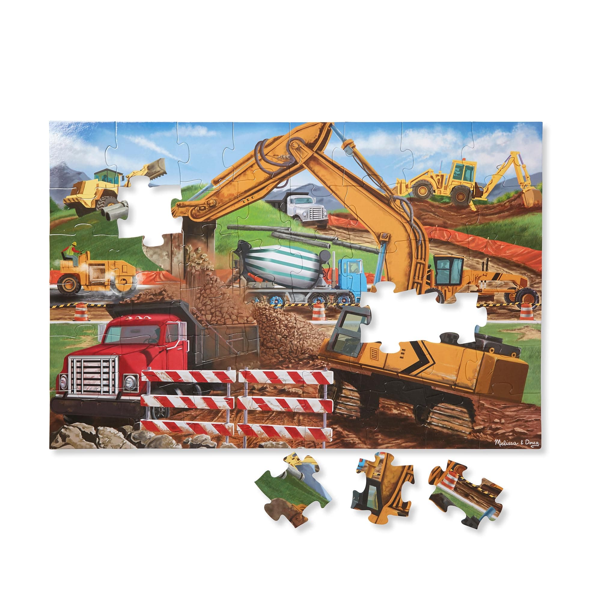 Melissa & Doug Building Site Jumbo Jigsaw Floor Puzzle - 48 pcs - FSC Certified