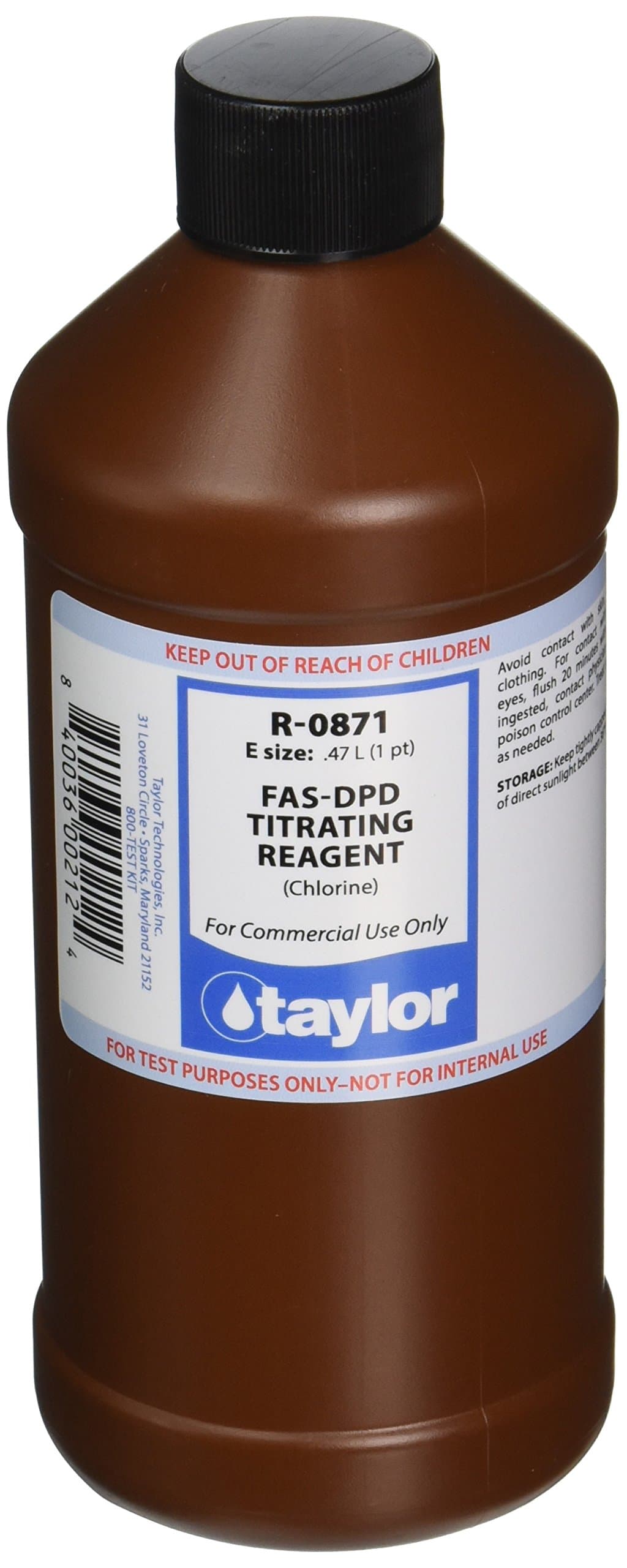 Technologies R-0871-E FAS-DPD Titrating Reagent, 16 oz, Liquid