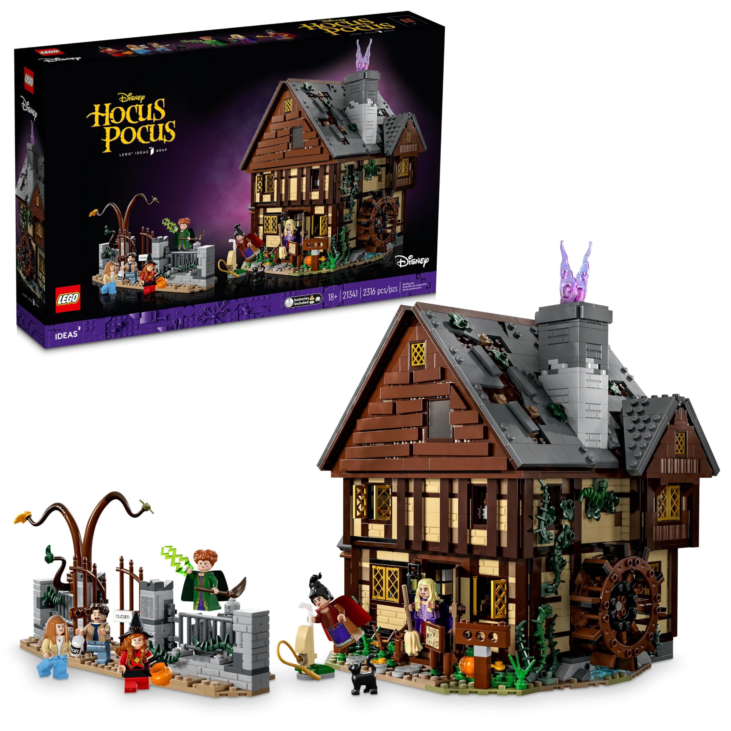 Ideas Hocus Pocus The Sanderson Sister's Cottage - Building Set for Adults, Men & Women, Age 18+ - Unique Gift for Fans W/Sister Minifigures - 21341