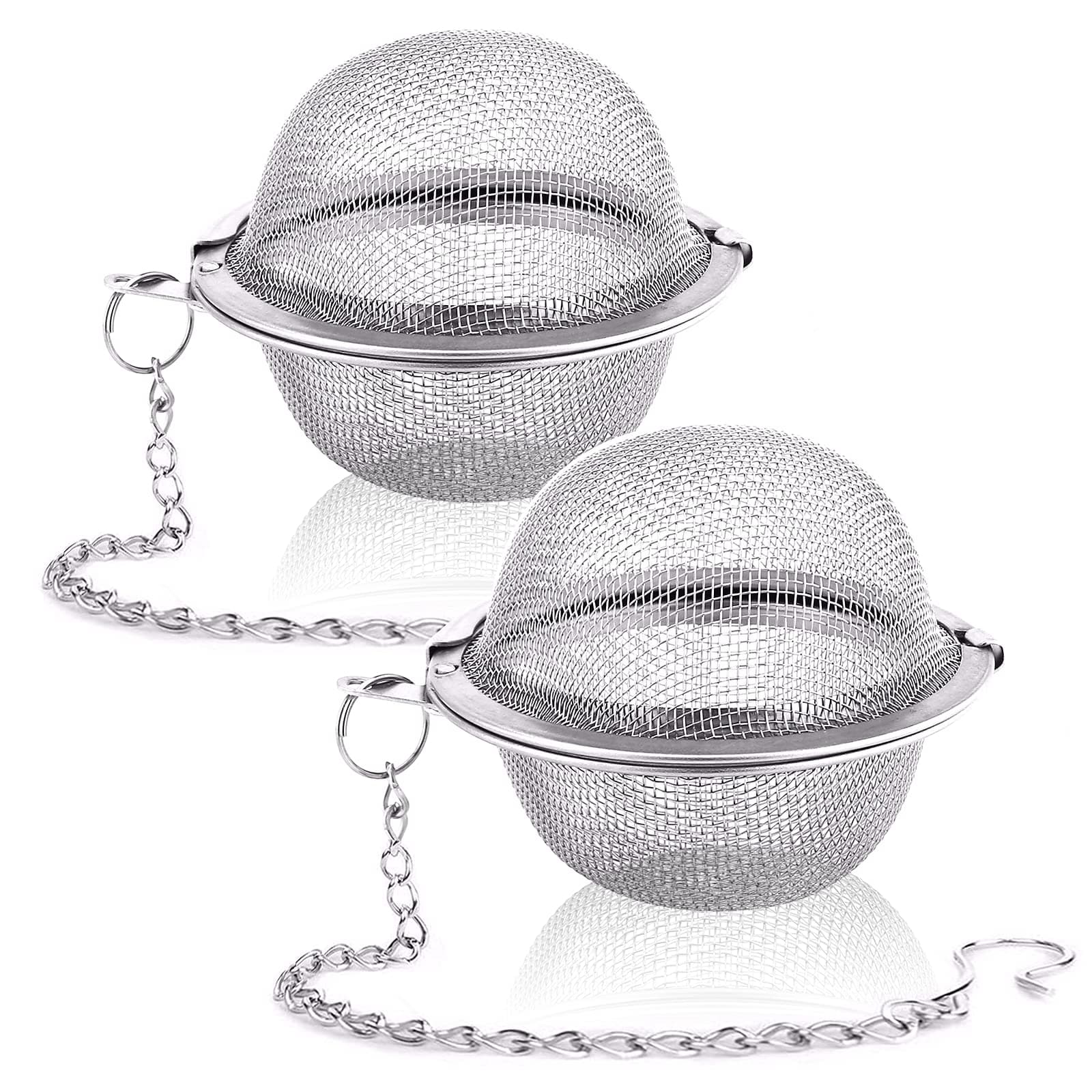 Siasky 2PCS Stainless Steel Mesh Tea Infuser, 2.1 Inch Tea Ball, Strainer Tea Diffuser, Steeper for Filtering Tea