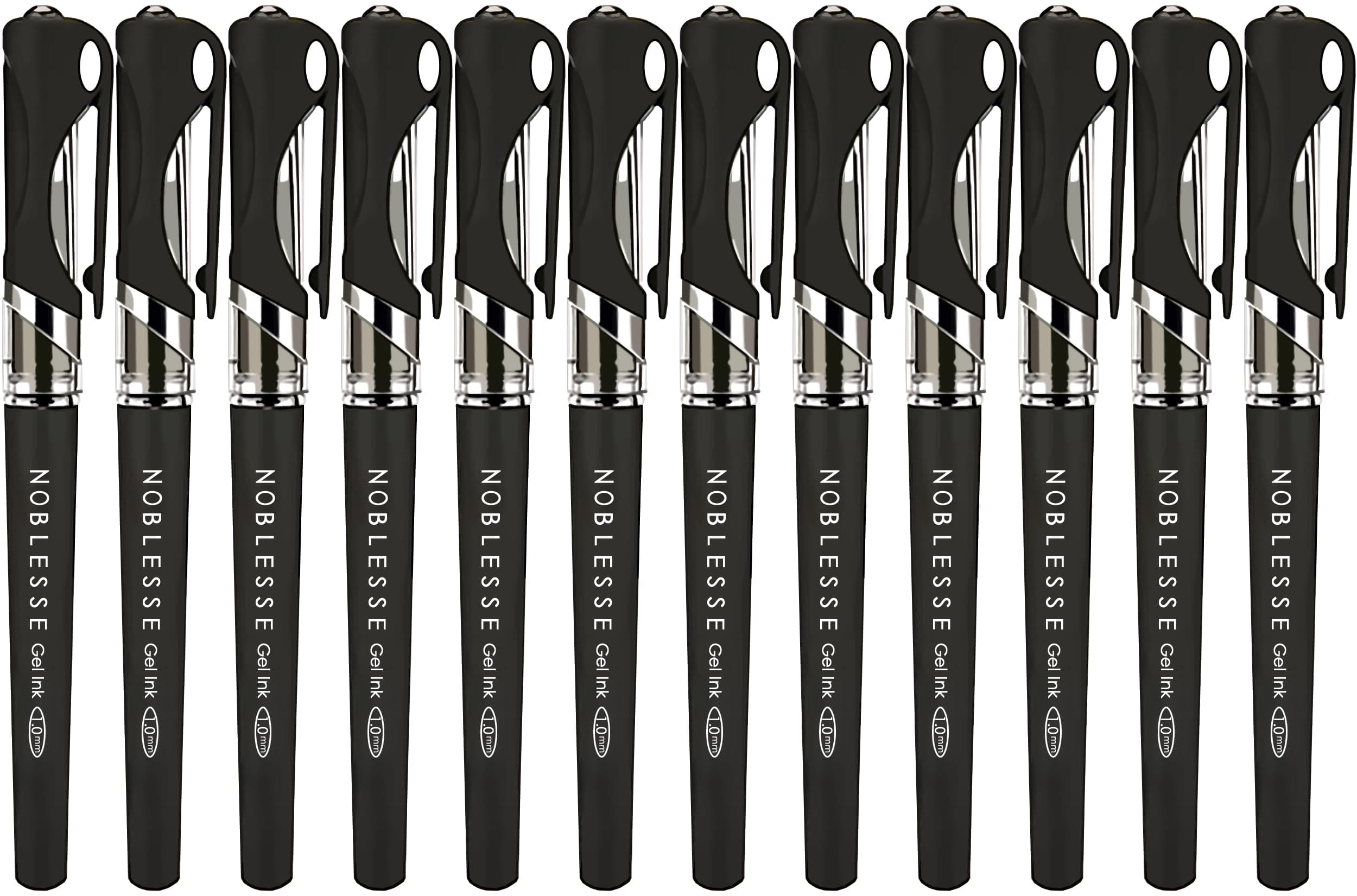 MyLifeUNIT Black Ink Gel Pens, 1.0 mm Bold Point Pens, 12 Pack