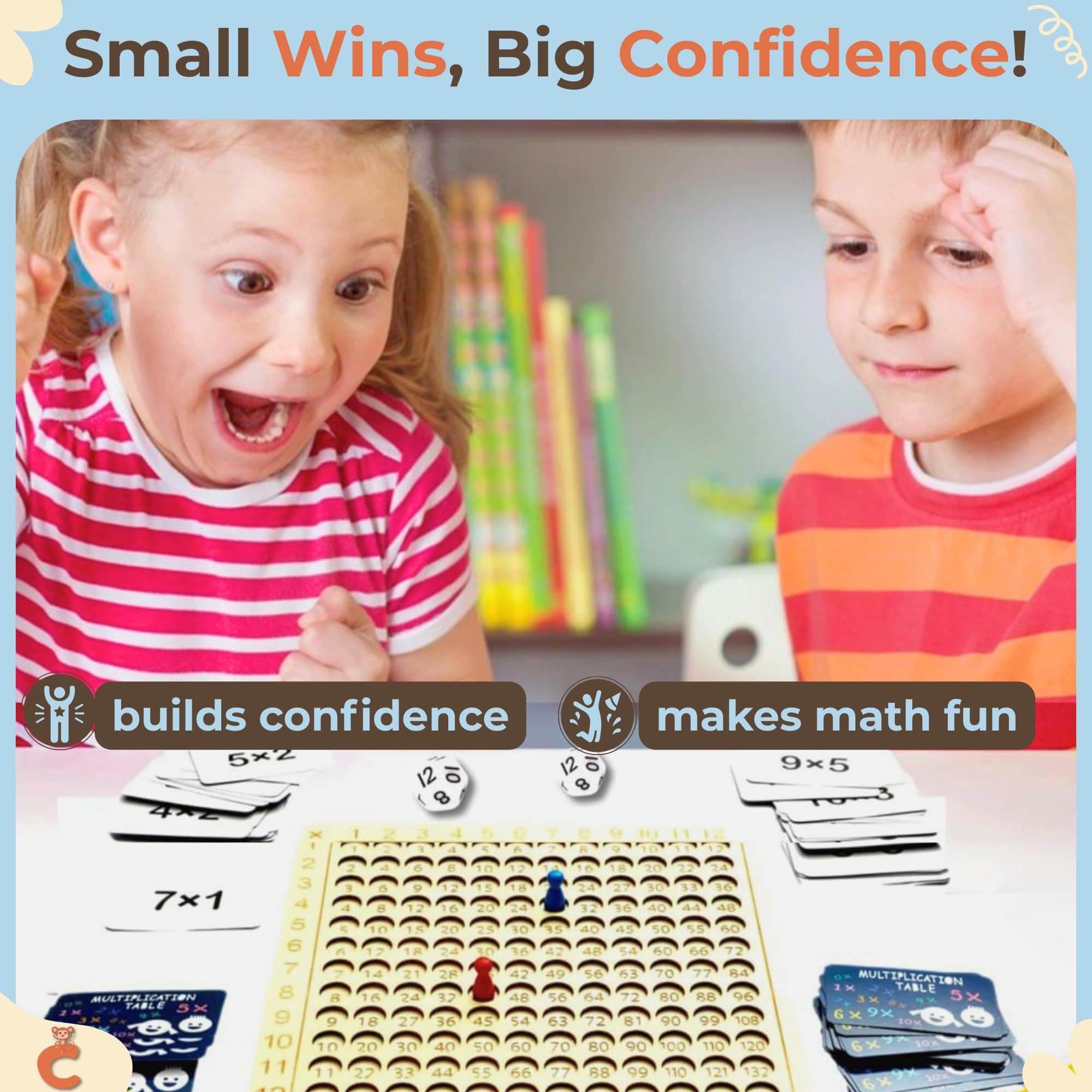 Multiplication Games, 12x12 Wooden Montessori Multiplication Board Game, Larger Size Times Table, Montessori Math Learning Materials, Educational Toy for Toddlers, Preschool Gifts for Kids