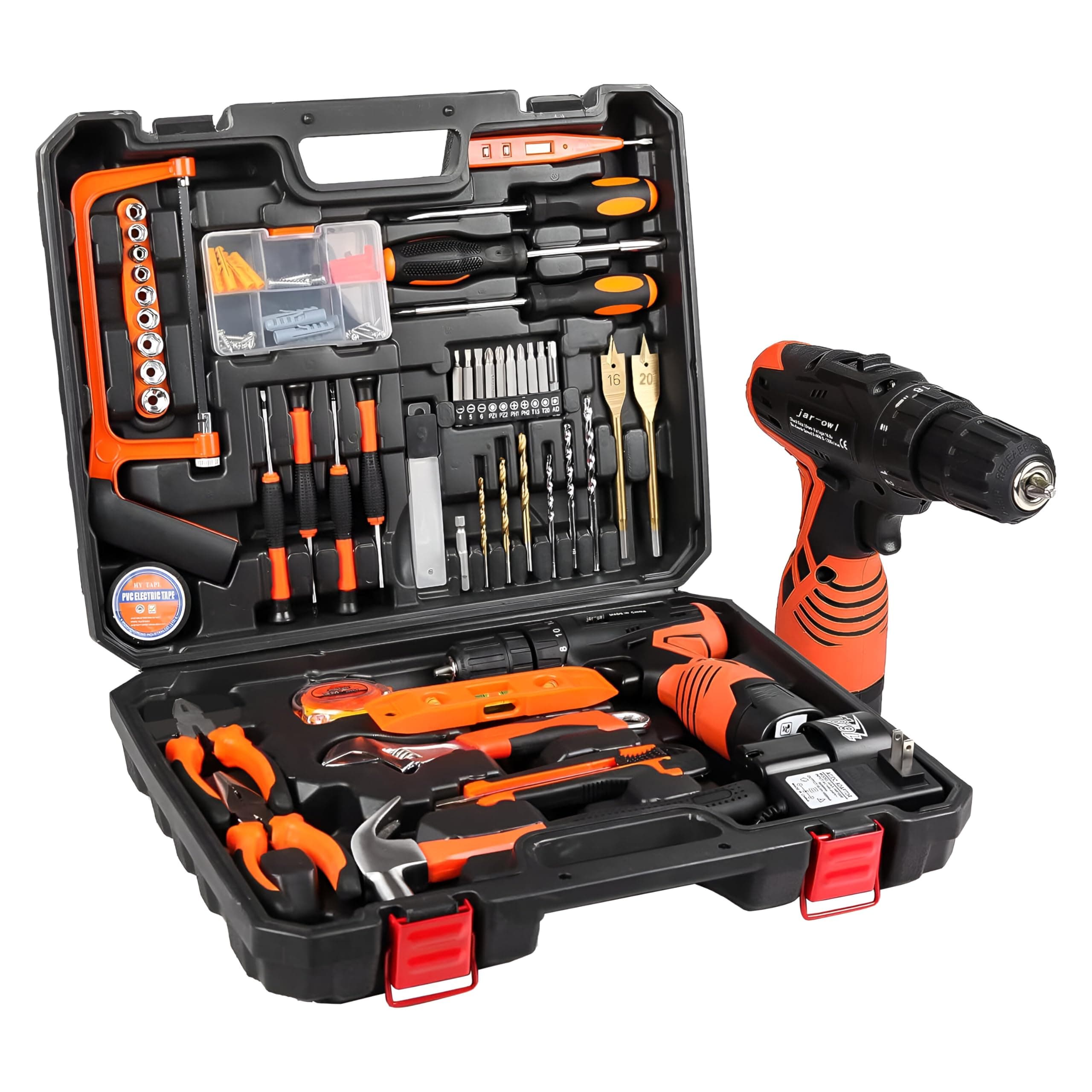 KUTURA 117Pcs Professional Tool Set with Tool Box, Portably Handyman Tool Kit for Home Essentials Include: Hammer, Screwdrivers, Wrenches, Pliers, Screwdrivers, Driver Bits, Pliers, Tape Measure etc