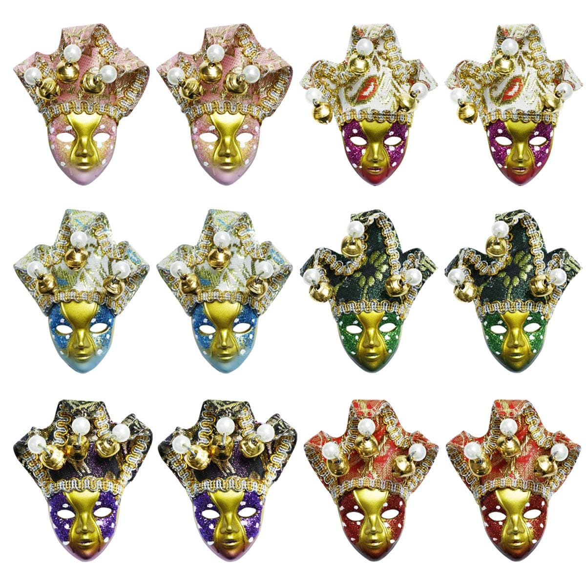 Thmyo Mini Masqurade Masks,12pcs Set Small Mardi Gras Mask Halloween Novelty Gifts Party Decoration.