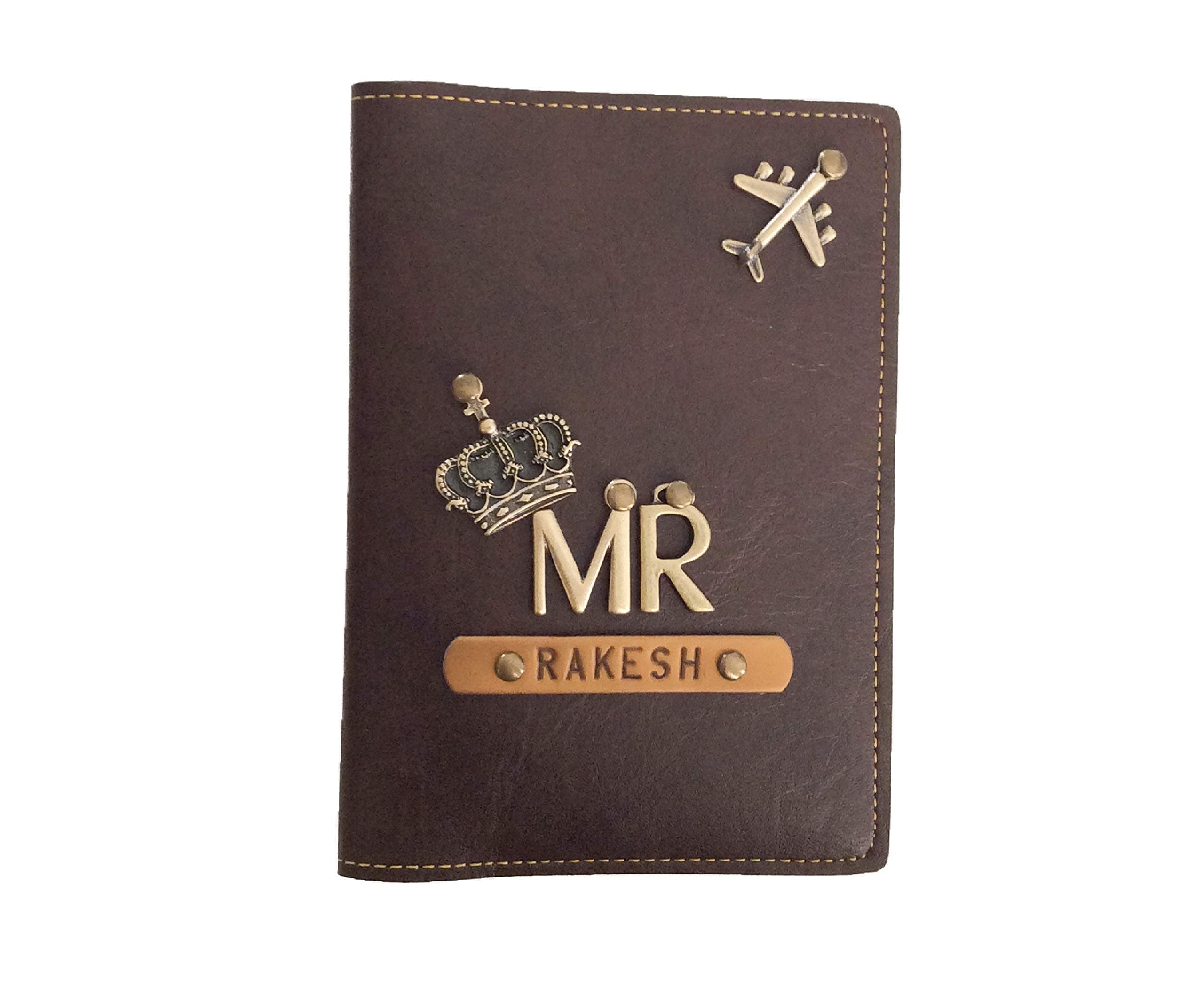 Personalized Engraved Leather Passport Cover|Custom Passport Holder With Name For Mr.|Customized Travel Accessories-Travel Gifts