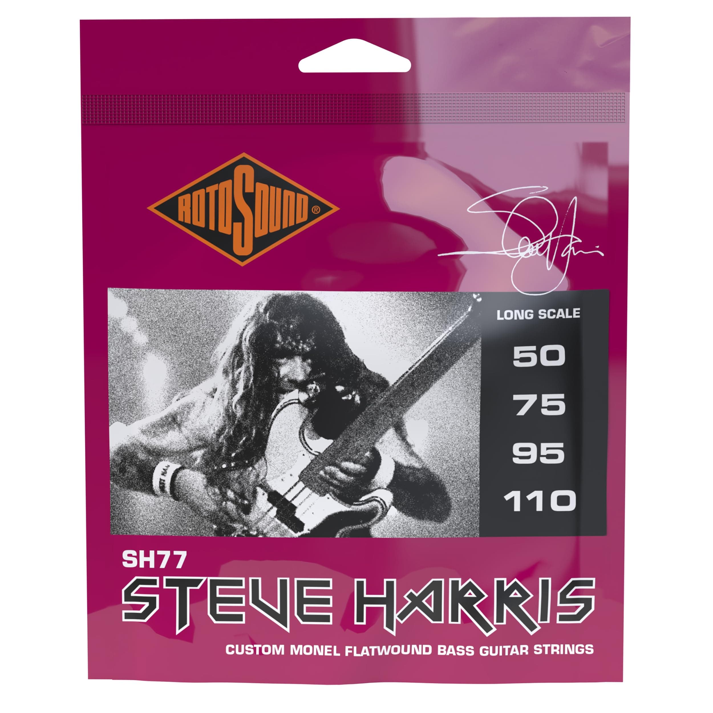 SH77 Steve Harris Monel Flatwound Bass Guitar Strings (50-110)