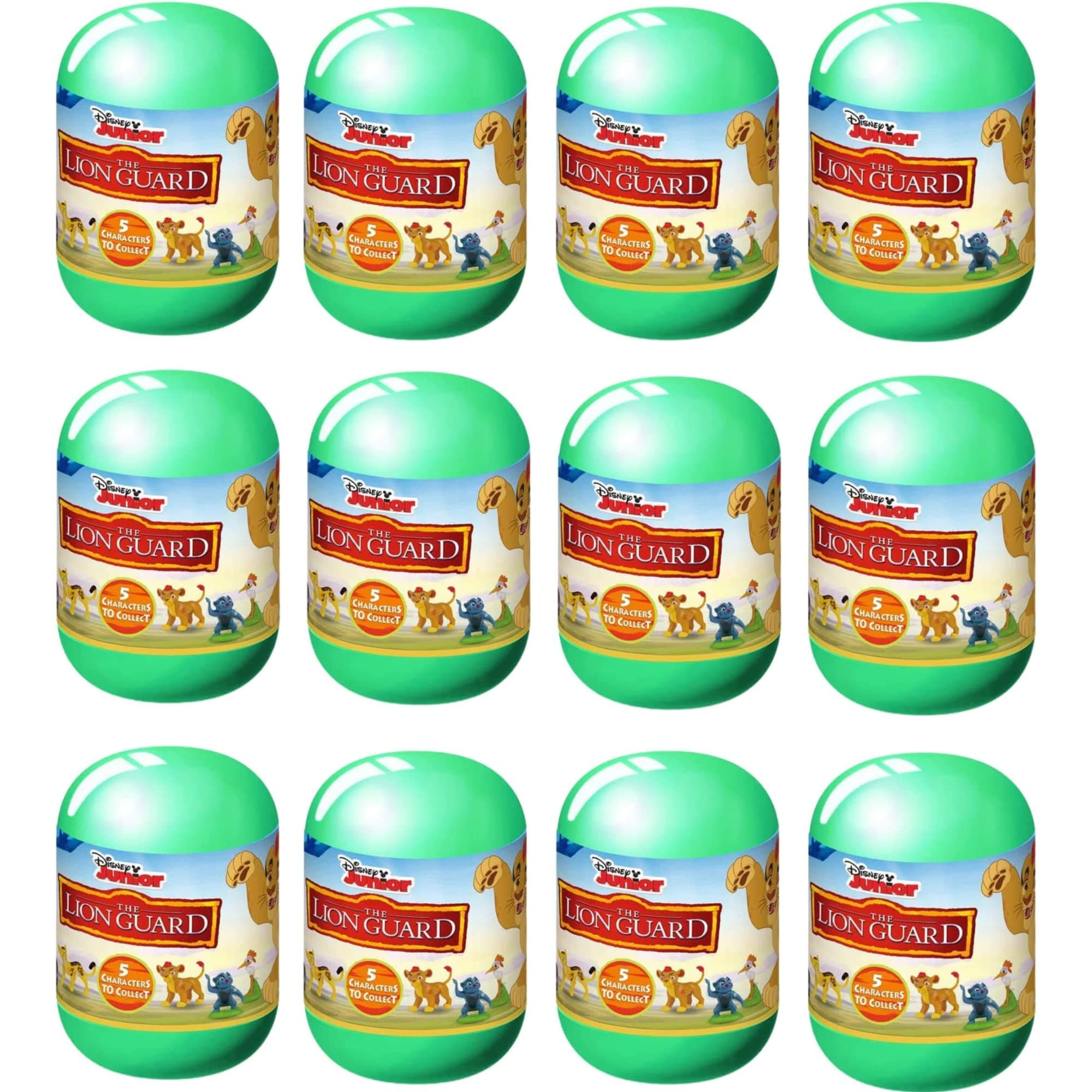 Toptoys2u Bargain Bundles The Lion Guard - Junior Blind Box - 2" 5cm Mini Figures - 5 to Collect - Pack of 12 Capsules