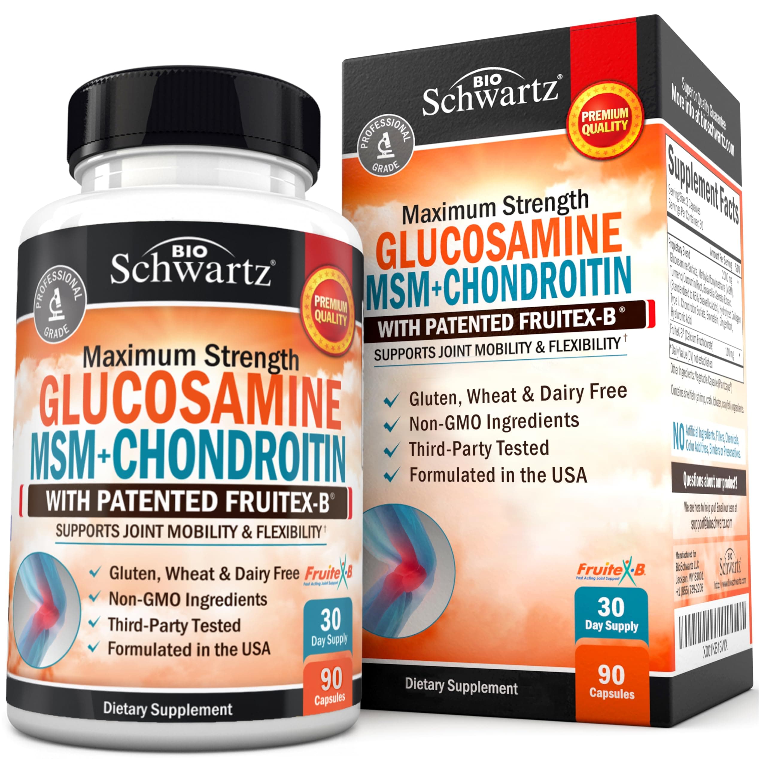 Glucosamine MSM, Chondroitin Anti Inflammatory Gluten-free Supplement