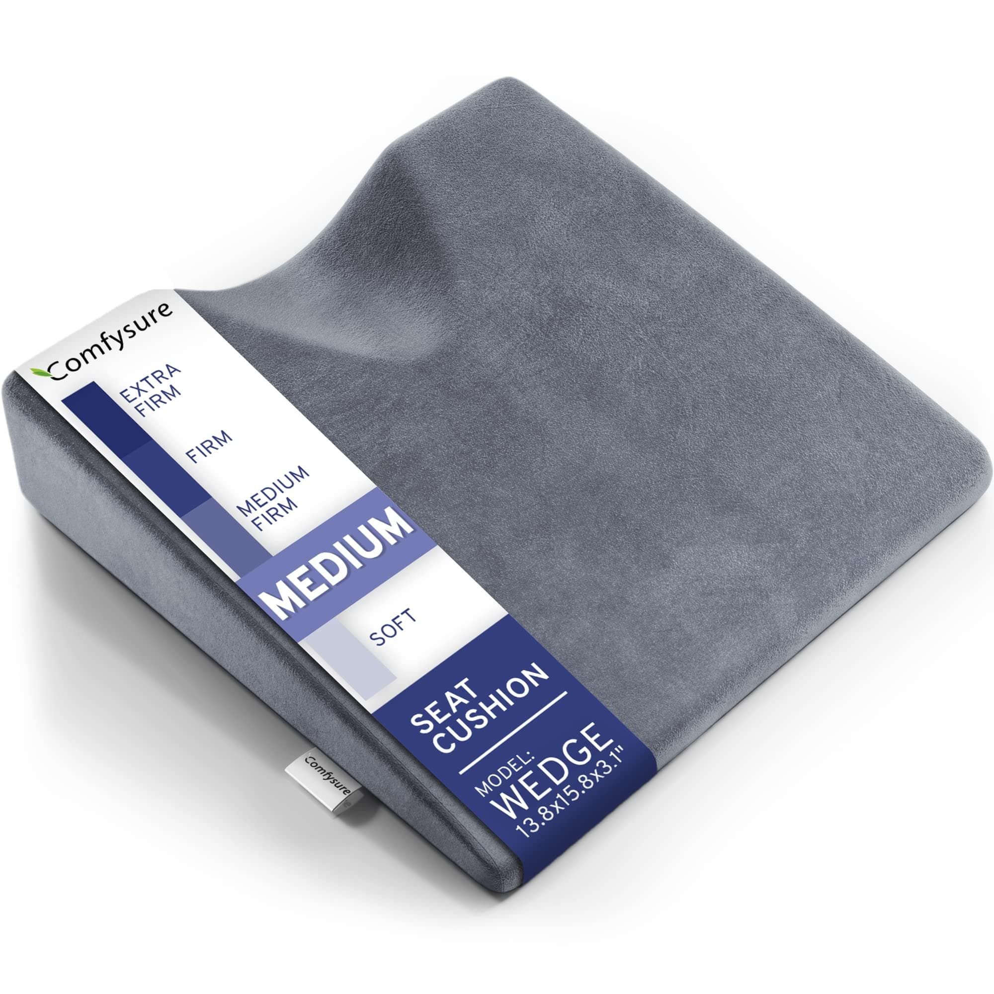 Wedge Car Seat Cushion and Office Chair Cushion - Memory Foam Tailbone Pain Relief Cushion for Driving, Office Chair, Gaming Chair - Orthopedic Support for Lower Back, Tailbone, Coccyx, Hips