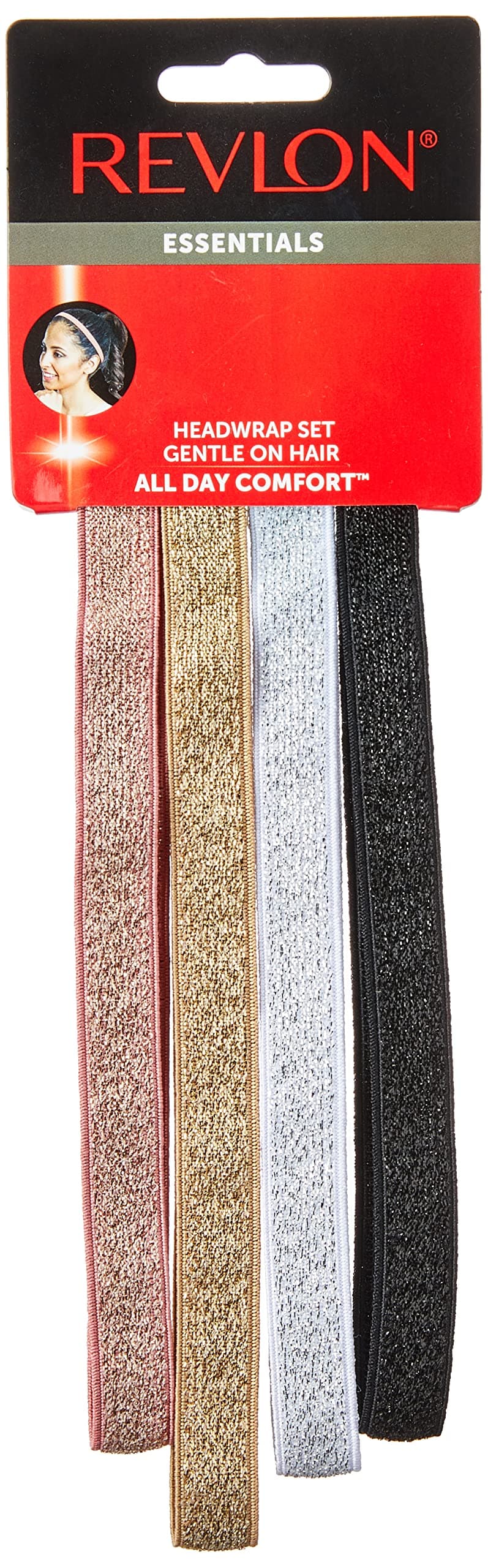 REVLONEssentials 4 Piece Metallic Headwraps