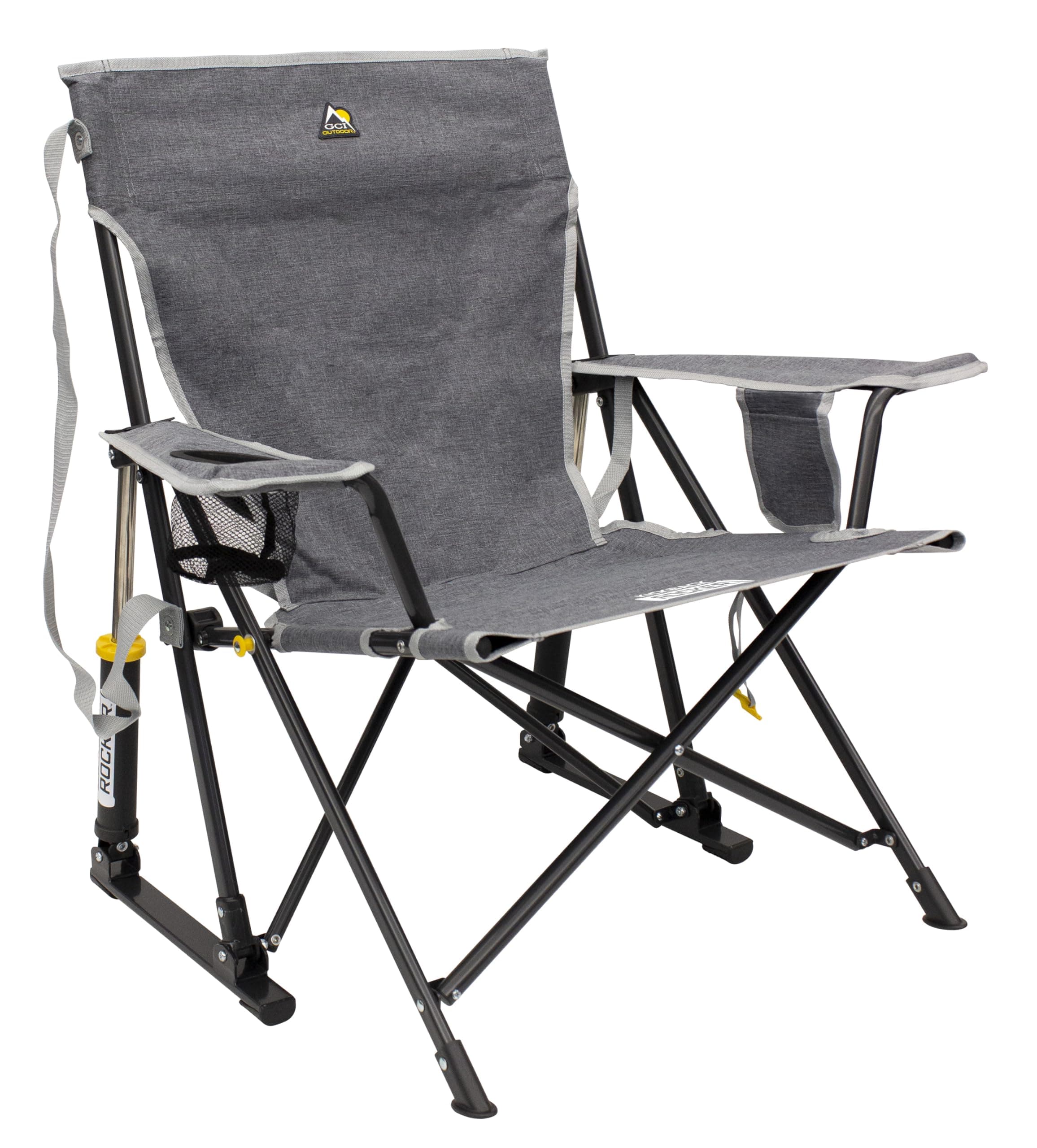 Kickback Rocker Outdoor Rocking Chair with Beverage Holder