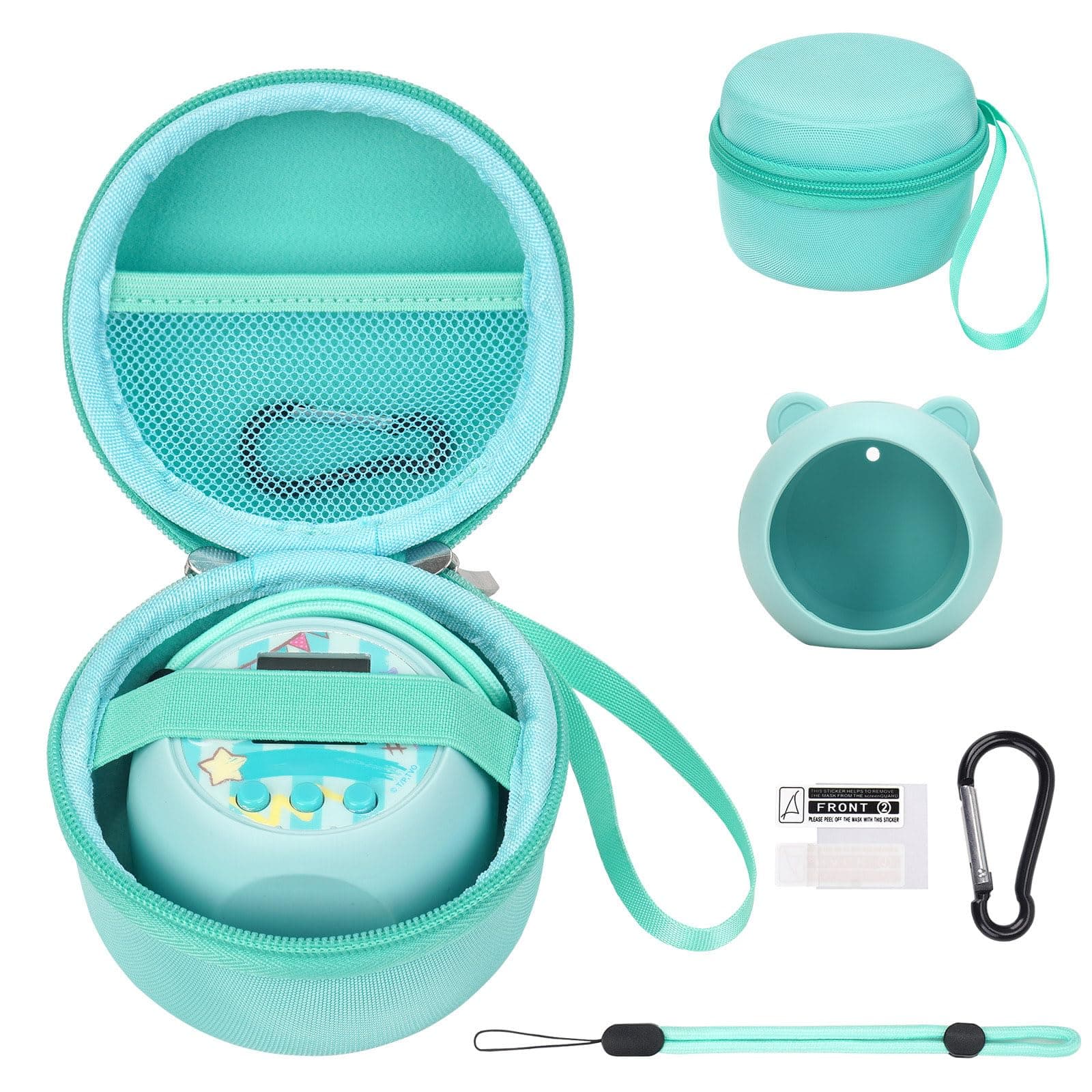 MGZNMTYCarrying Case and Silicone Cover Compatible with Punirunes Virtual Pet Interactive Digital Toy, with Hard Screen Protector (Teal)