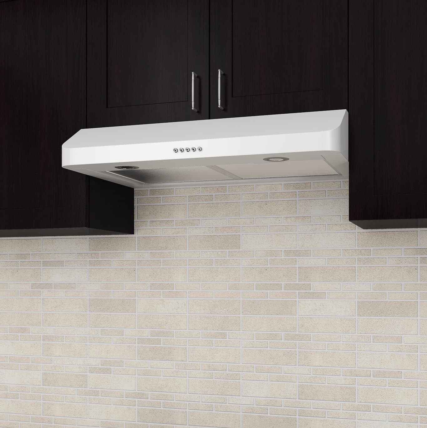 Ancona Slim DW1R 280 CFM Under Cabinet Range Hood, 30-Inch, White (AN-1225)