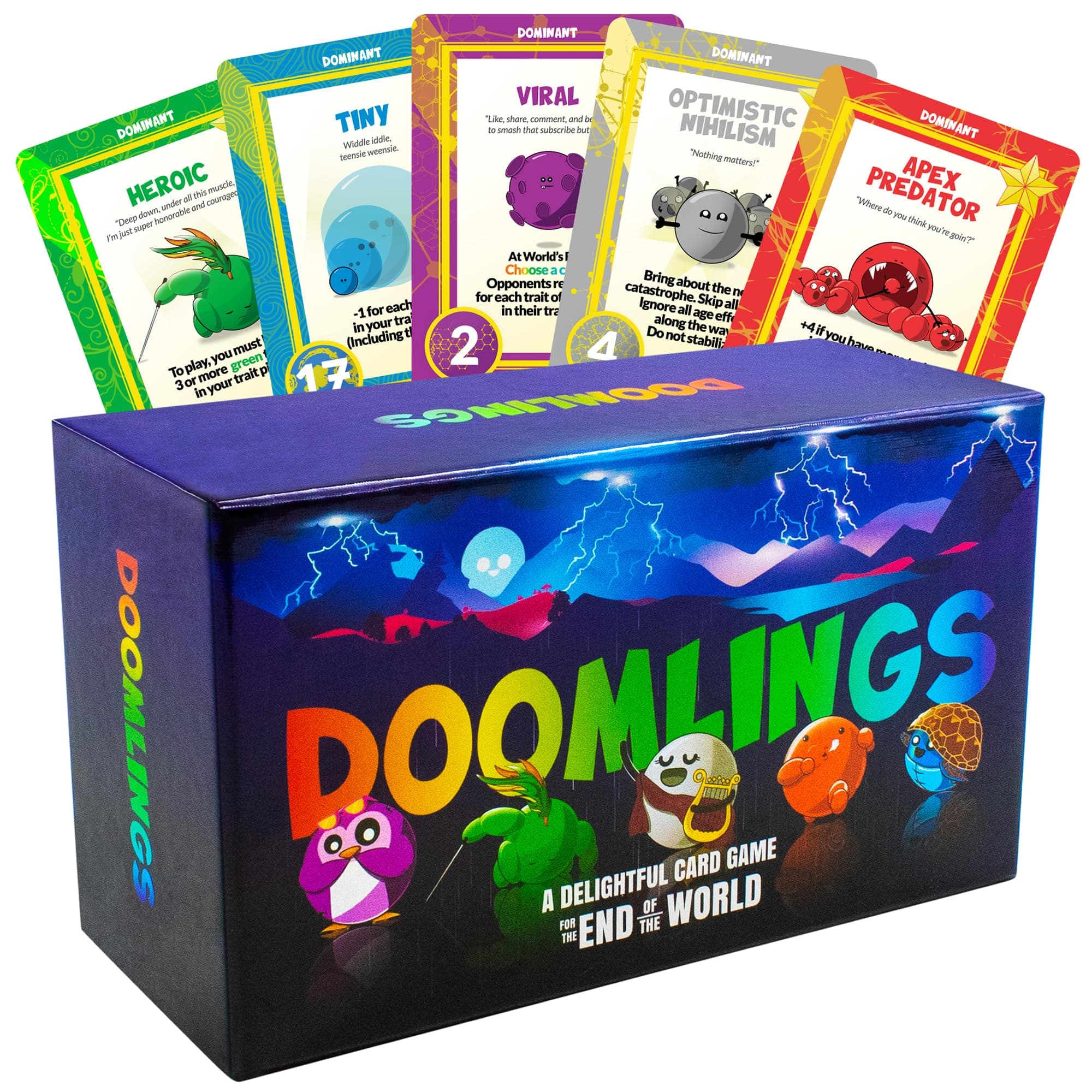 Doomlings - A Delightful Card Game for The End of The World - Best New Strategy Card Game for Adults, Kids, & Teens | 2-6 Players | Perfect for Families and Travel | Easy to Learn (Base Edition)
