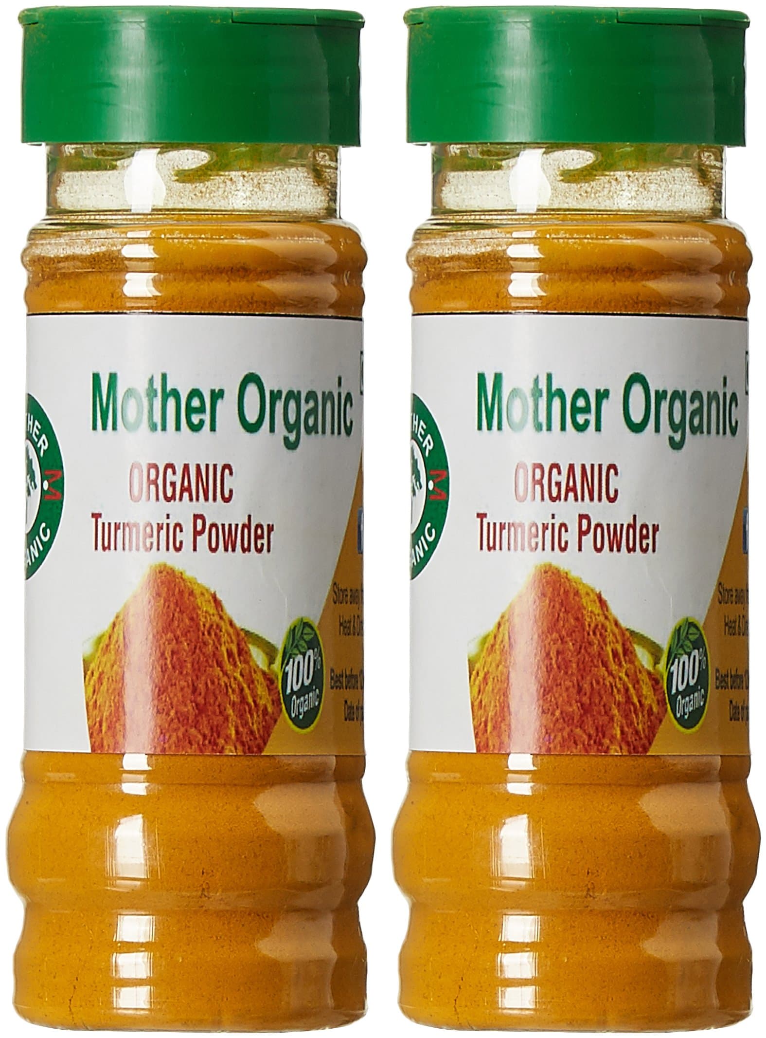 Mother Organic Turmeric Powder Bottle, 100g (Pack of 2)