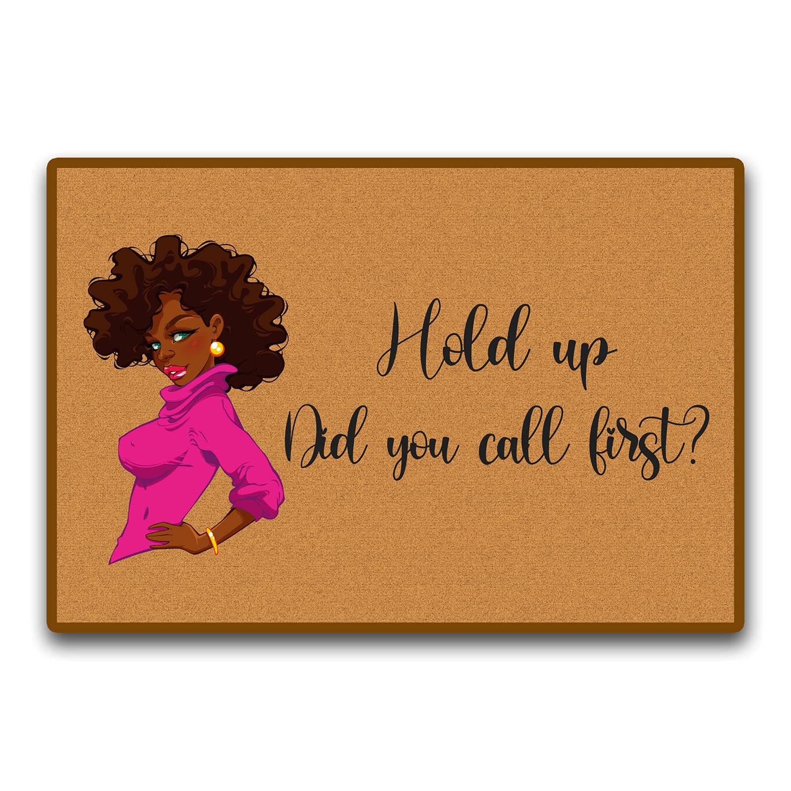 Accssoey Welcome Door Mat, 'Did You Call or Text First' - Funny Personalized Doormat, 23.6" x 15.7" (Rectangular)
