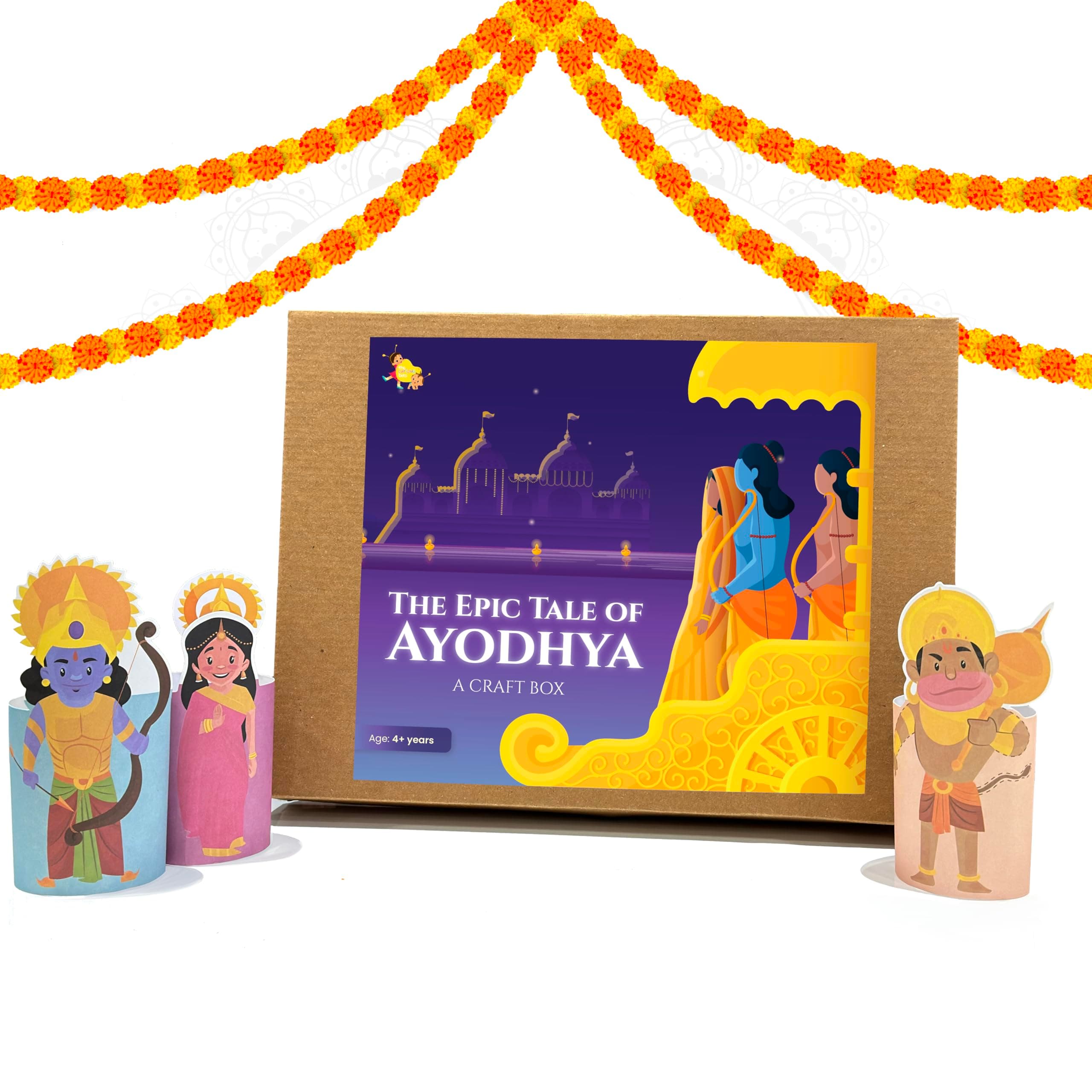 The Curious Bees - The Epic Tales of Ayodhya | 7 Activities Included | Activity Boxes for Kids, Craft Kit for Kids, Educational Kit, Fun & Learning Activity Kit | Gift Hampers for Kids,Multicolor