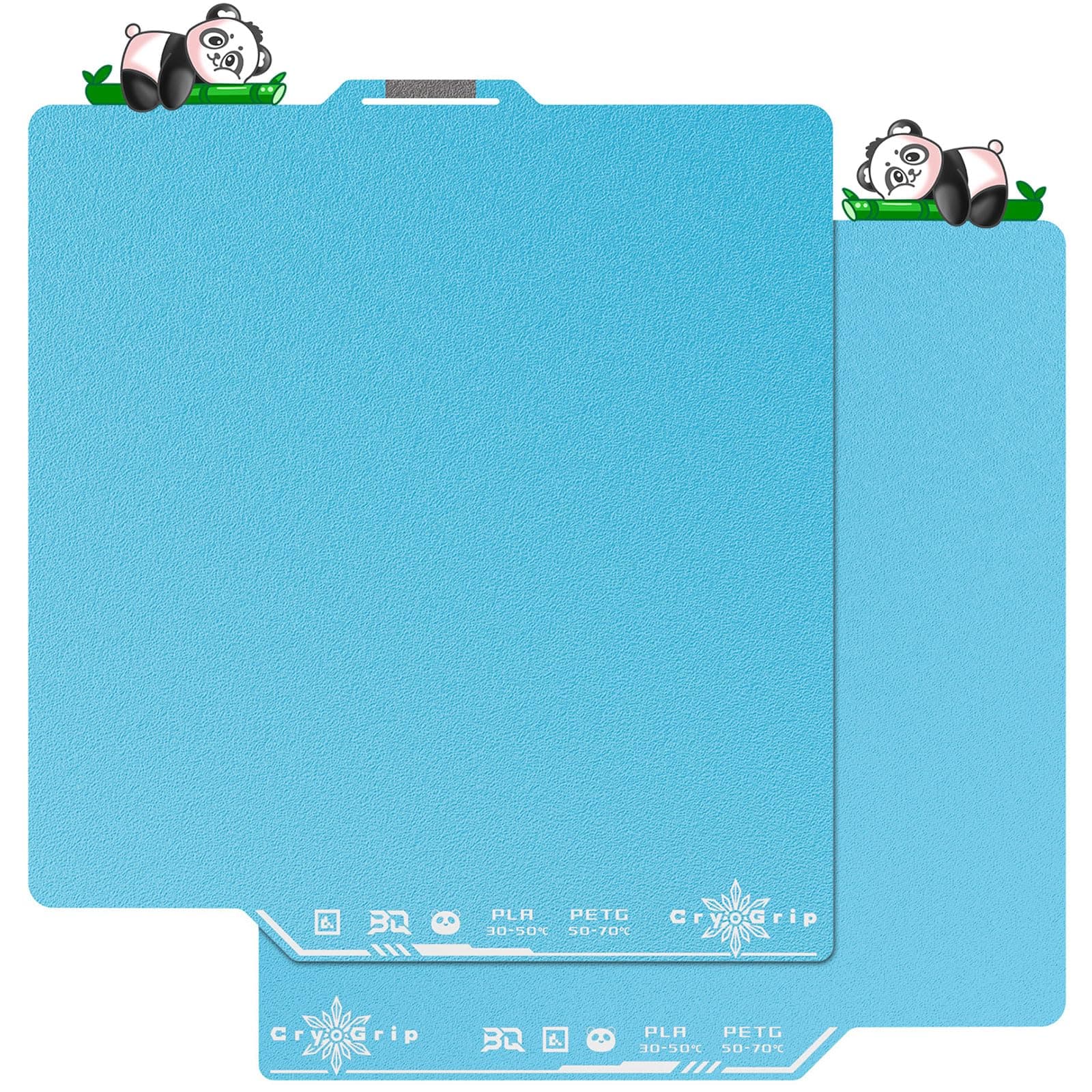 BIQU CryoGrip Pro Frostbite Panda Build Plate for Bambu-Lab P1S P1P X1C X1E A1 3D Printers, Cold Plate, Room Temperature Printing, Double-Sided Textured Sheet, 257x257mm, 1 Piece