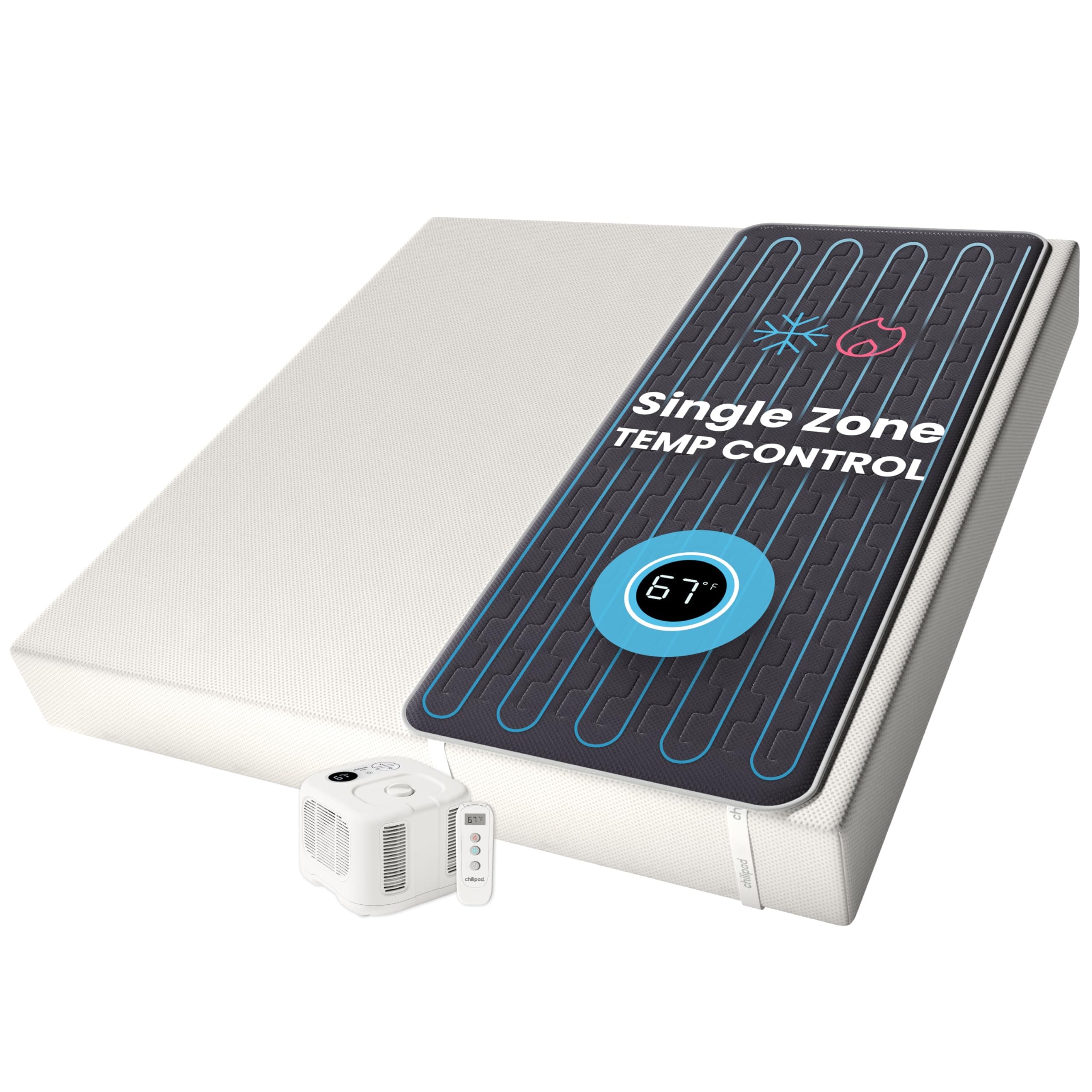 Chilipad Cube Bed Cooling System - Cooling & Heating Mattress Topper, Set Individual Bed Temperature, Cool Sleep Enhancement, Temp Range of 60-115°F, ME Half Queen Bedsize (30"W x 80"L), Model: CP500