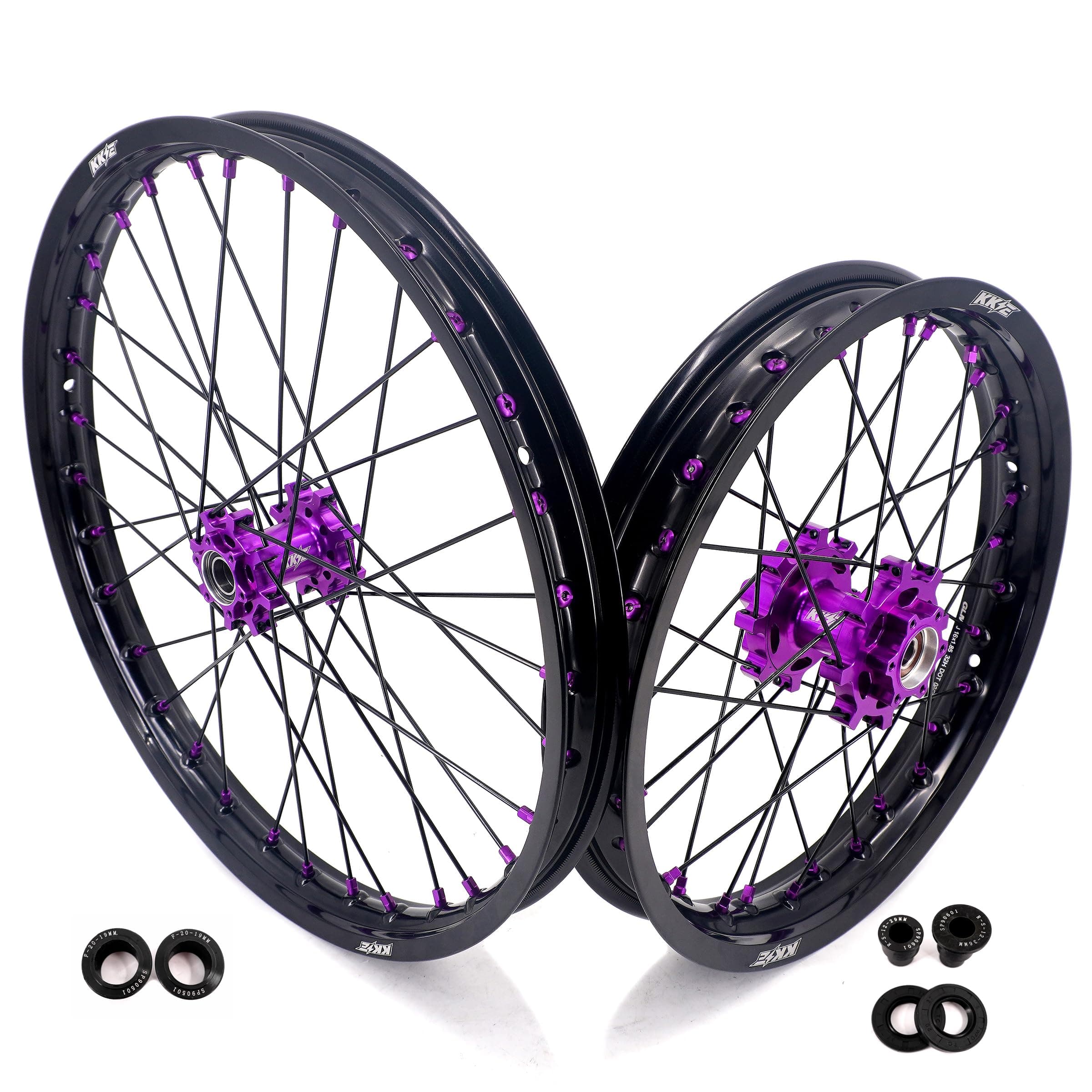 KKE 19/16 Wheels Rims For Surron Light Bee X 2019-2025 Light Bee x Electric Dirt Bike Purple Hubs/Nipples