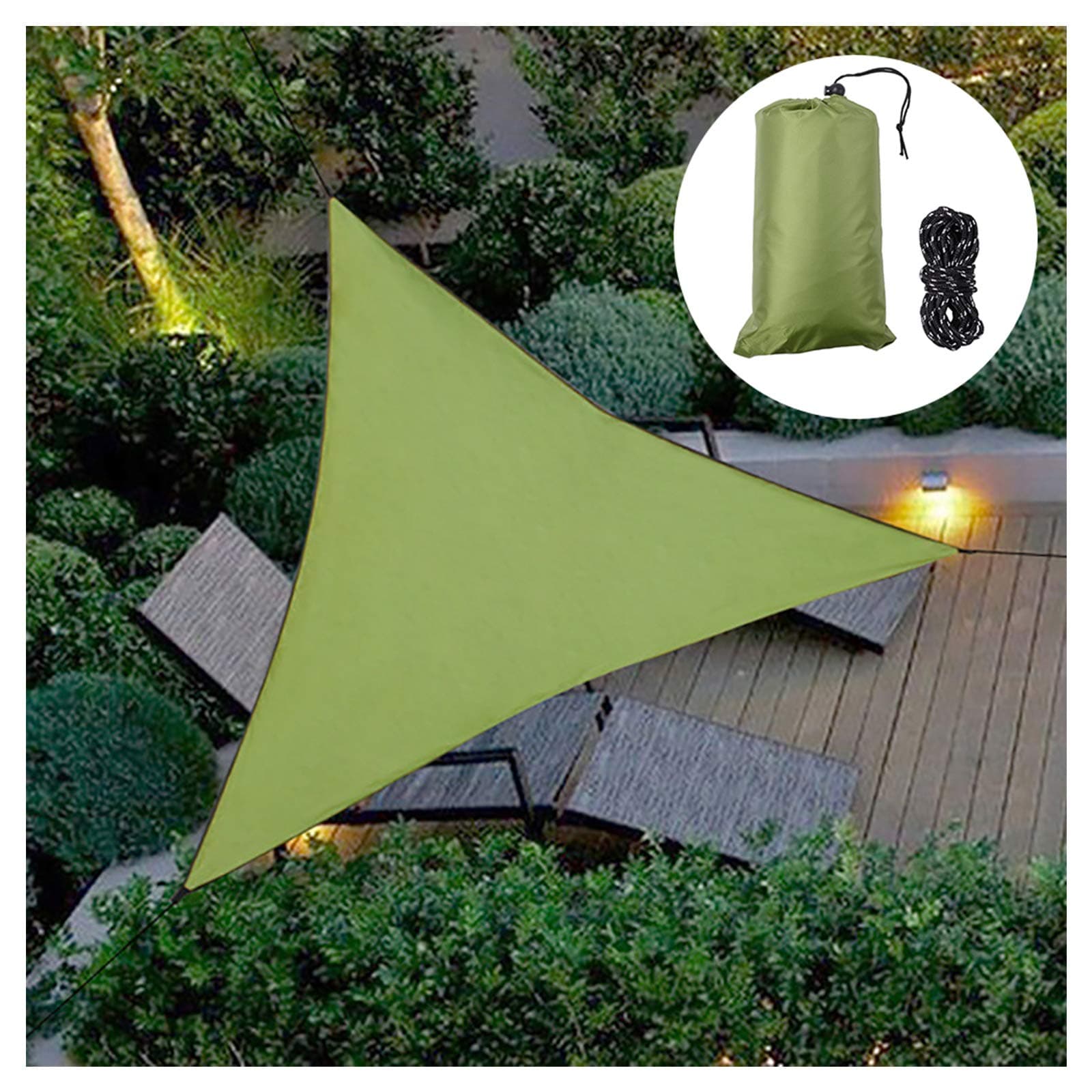 Triangle Sun Sail Shade Awning Canopy 4x4x4m, Waterproof Sunscreen Anti-UV Sun Sail with Free 3 * 2m Rope, Perfect for Outdoor Garden Patio Party