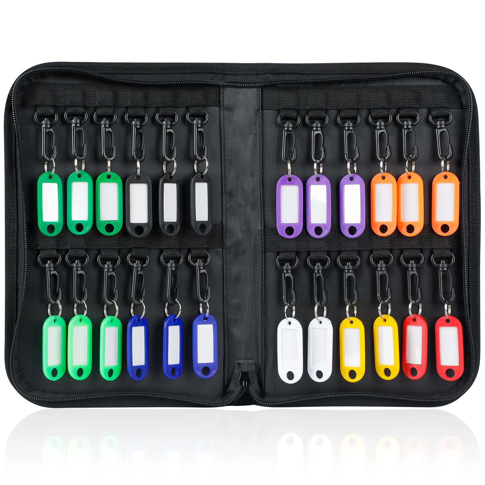 Uniclife Zippered Key Case Organizer Waterproof and Fireproof Key Binder with 24 Hooks and Tags Portable Key Storage Book for Offices Real Estate Agencies Hotels and Rental Management