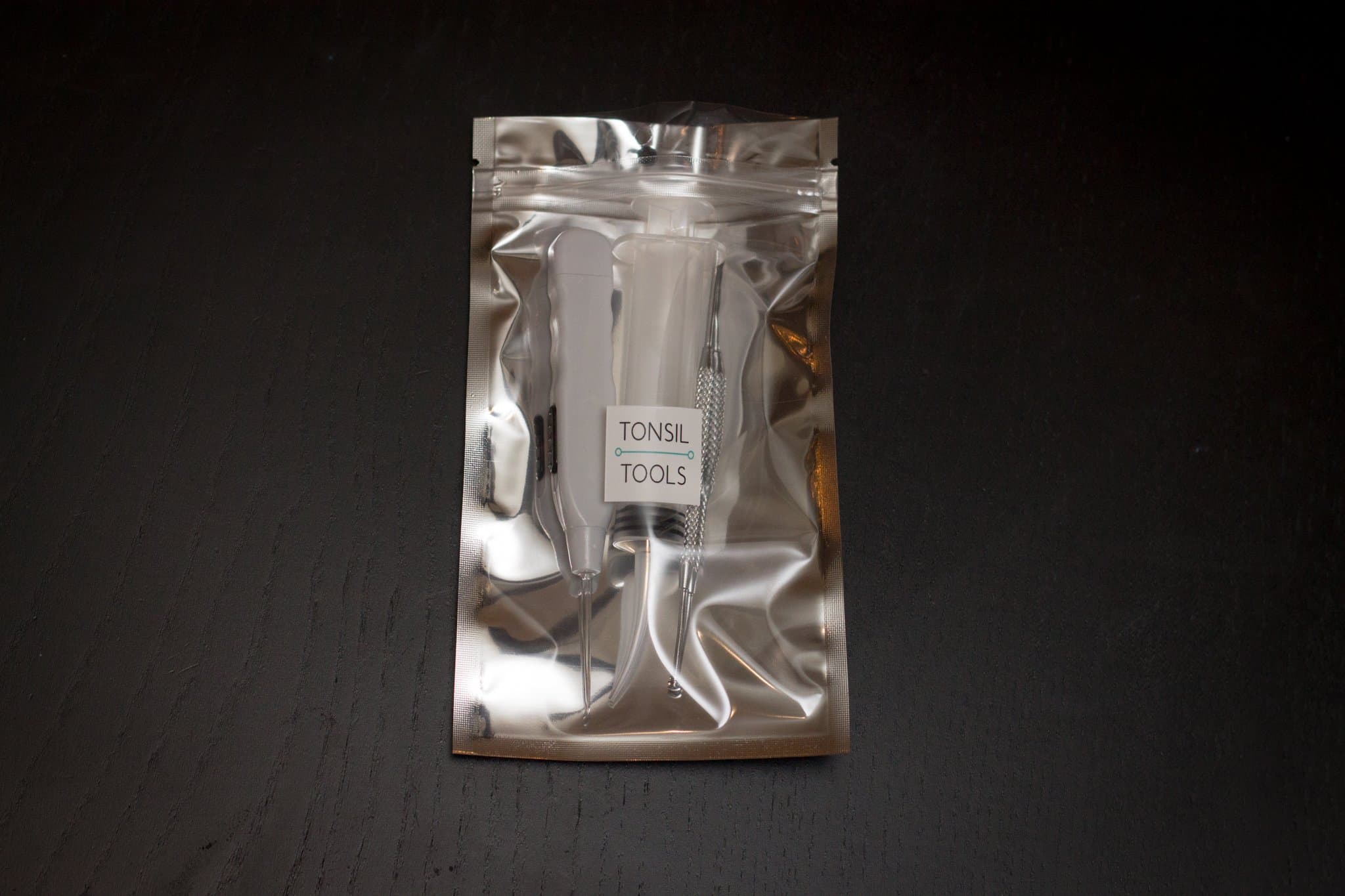 Premium Tonsil Stone Removal Kit; LED Tonsil Tool w/ 3 Adaptors, Stainless Steel Tonsil Pick, 12ml Curved Tonsil Irrigation Syringe