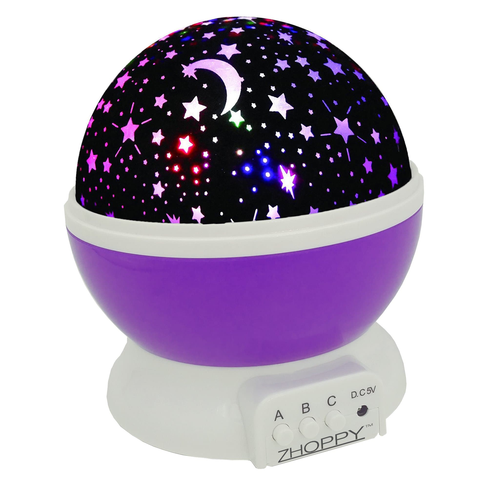 Night Light for Kids, ZHOPPY Star and Moon Starlight Projector Bedside Lamp for Baby Room and Kids Bedroom - Star Light (Purple)