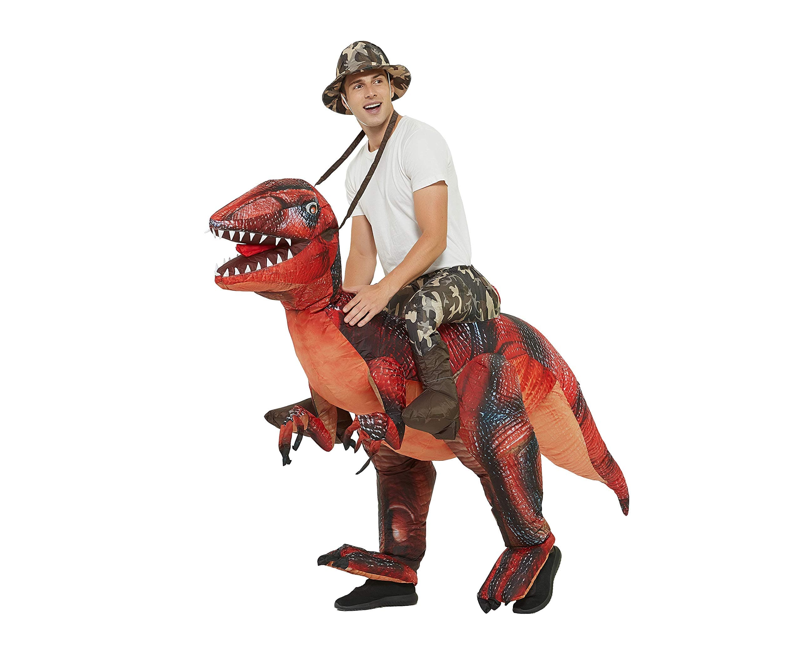 GOOSH Inflatable Costume for Adults, Halloween Costumes Men Women Dinosaur Rider, Blow Up Costume for Unisex Godzilla Toy