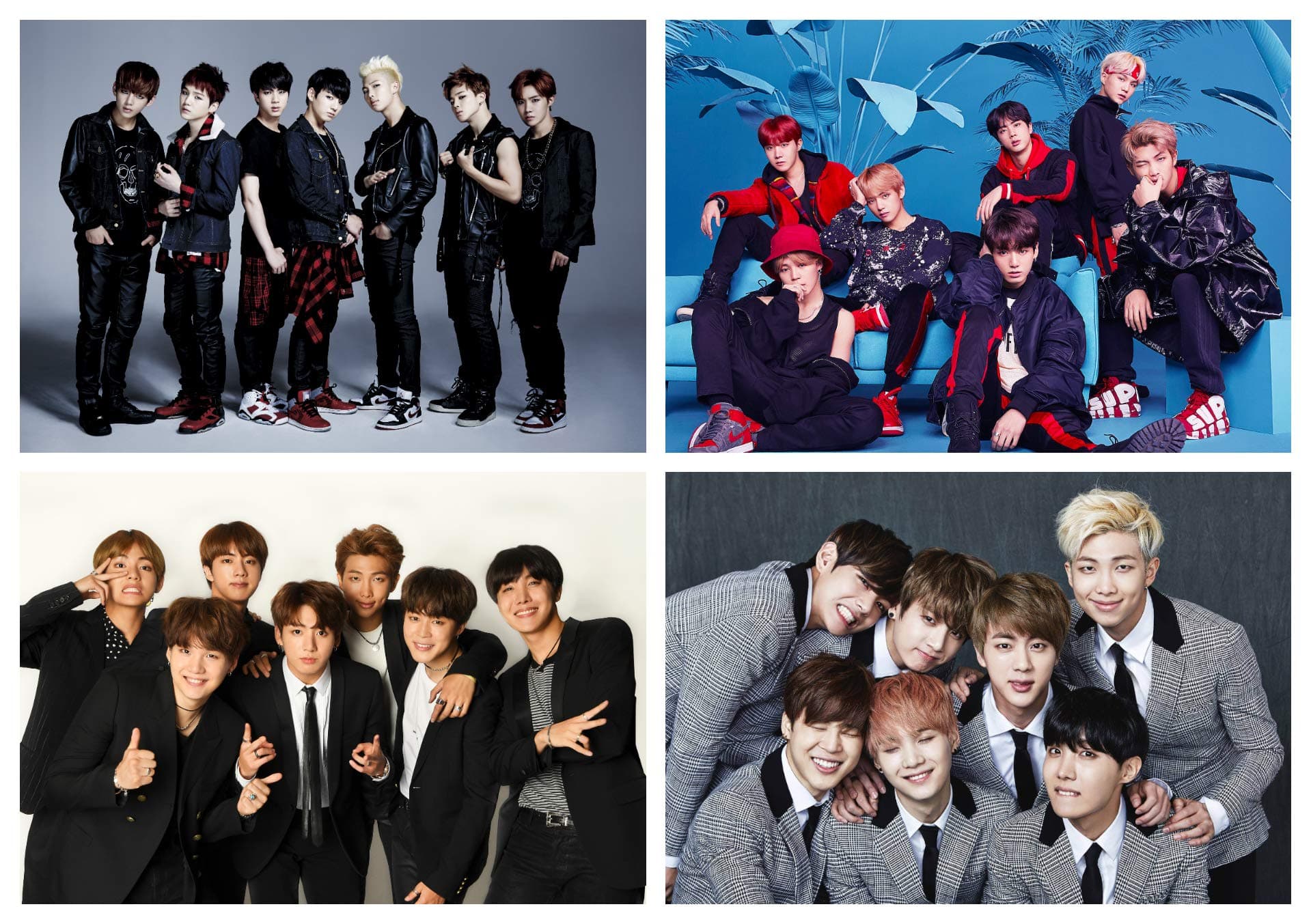 PRINTNET Set of 4 BTS Music Band Large HD Poster, 300GSM Thick Paper, Gloss Laminated (12x18-Inch, Pack of 4, Multicolour)