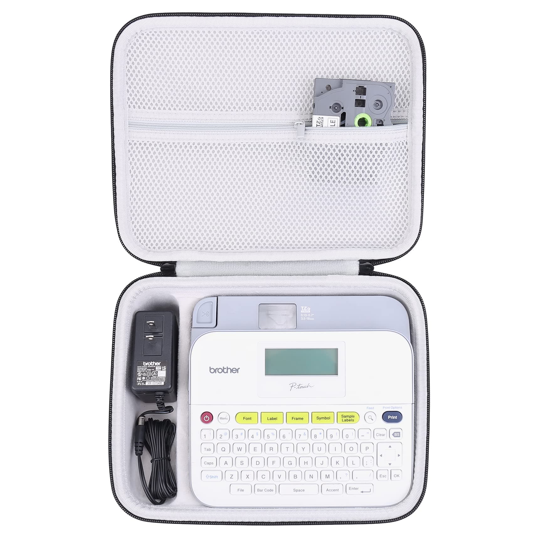 Hard Travel Case Replacement for Brother P-Touch Pt-d400 PTD400AD, PT-D410, PT-D460BT Home/Office Advanced Label Maker, Case Only (Inside White)
