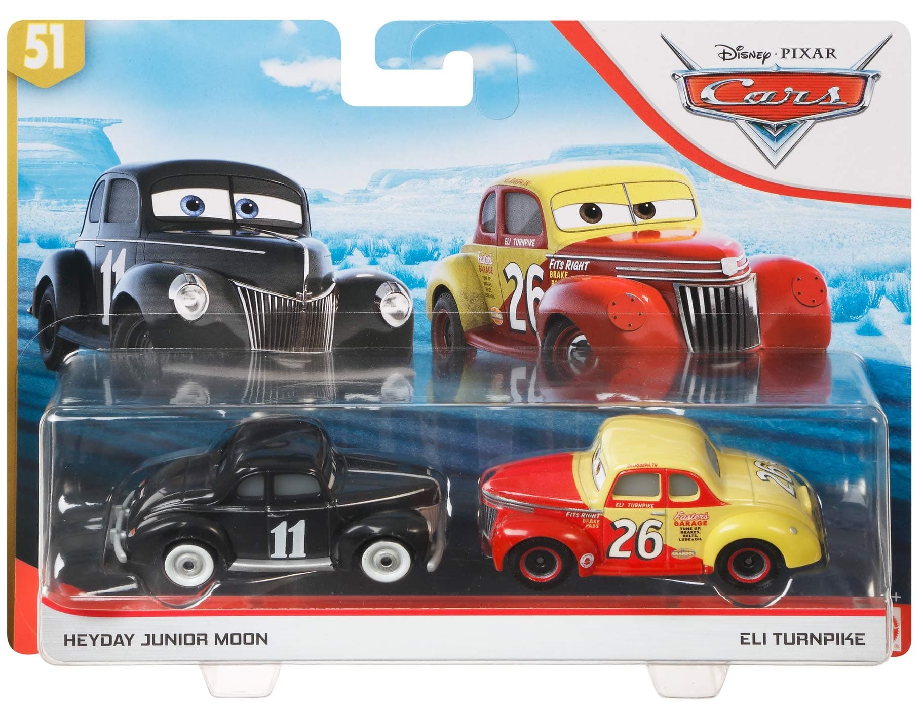 Disney Car Toys Heyday Junior Moon and Eli Turnpike 2-Pack