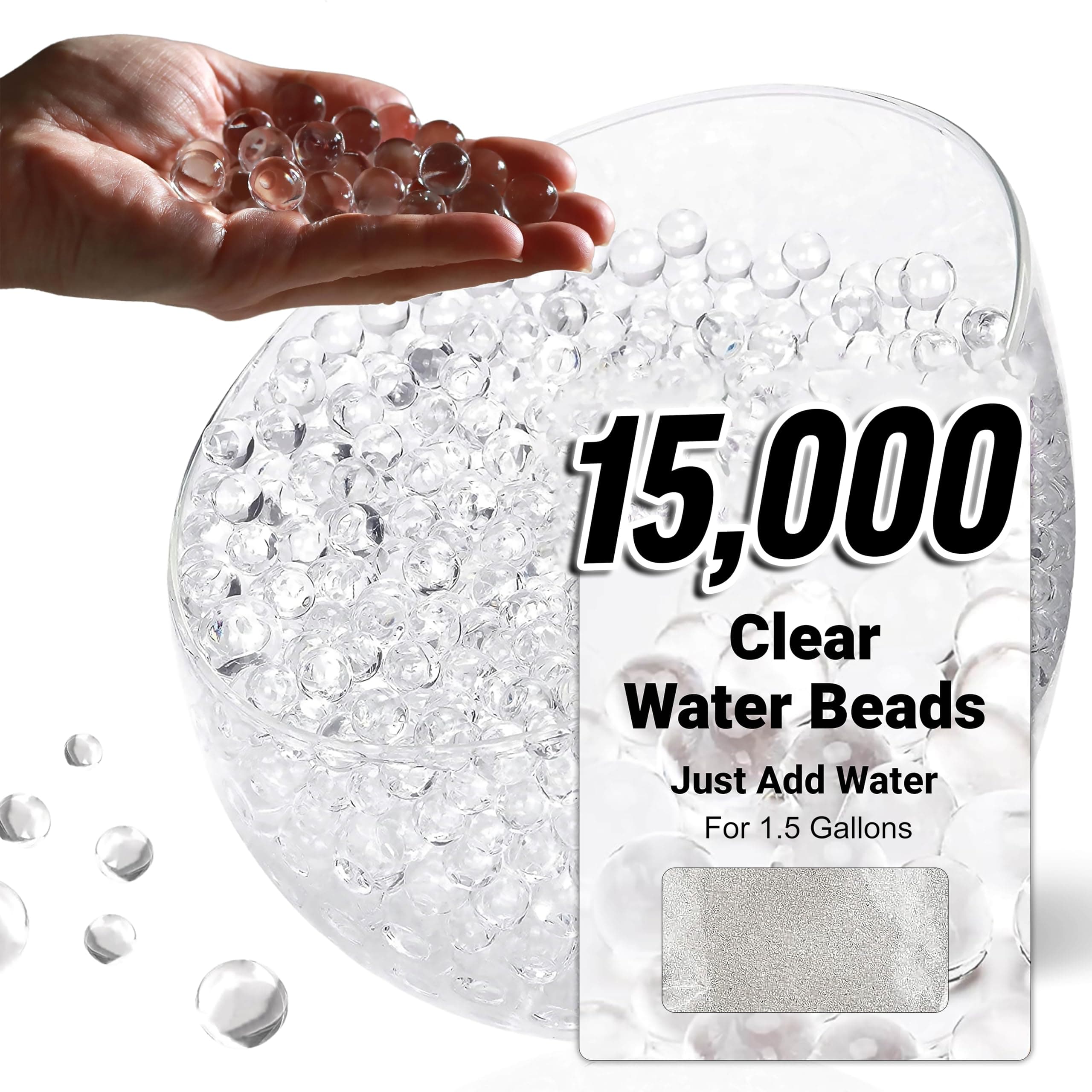 Water Beads, Water Balls, Decorative Water Beads for Plants, Decorative Gel Balls for Vase Fillers (Clear, 10,000)