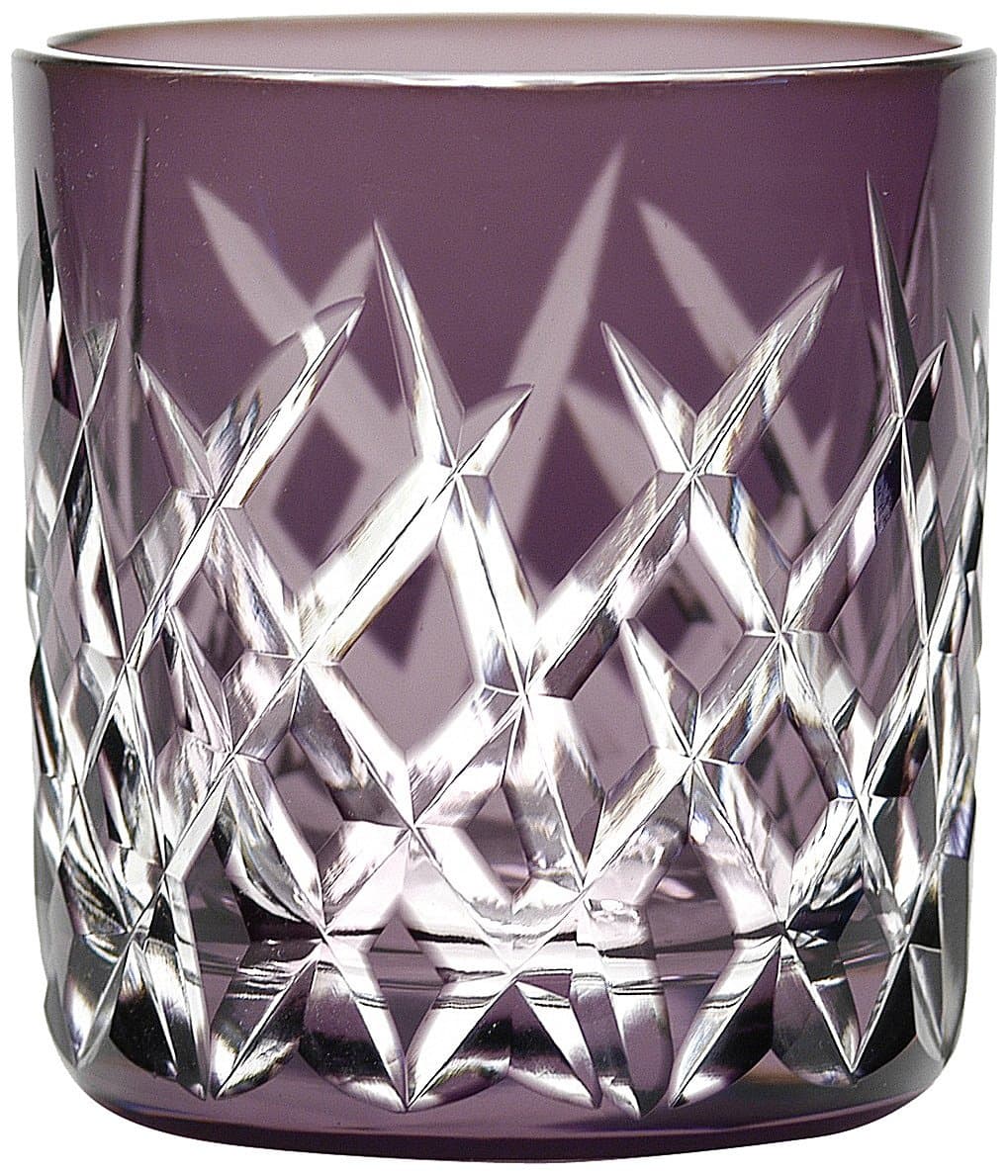 Japanese Edo-Kiriko (Cut Glass) Sake Cup Ju-yarai Pattern