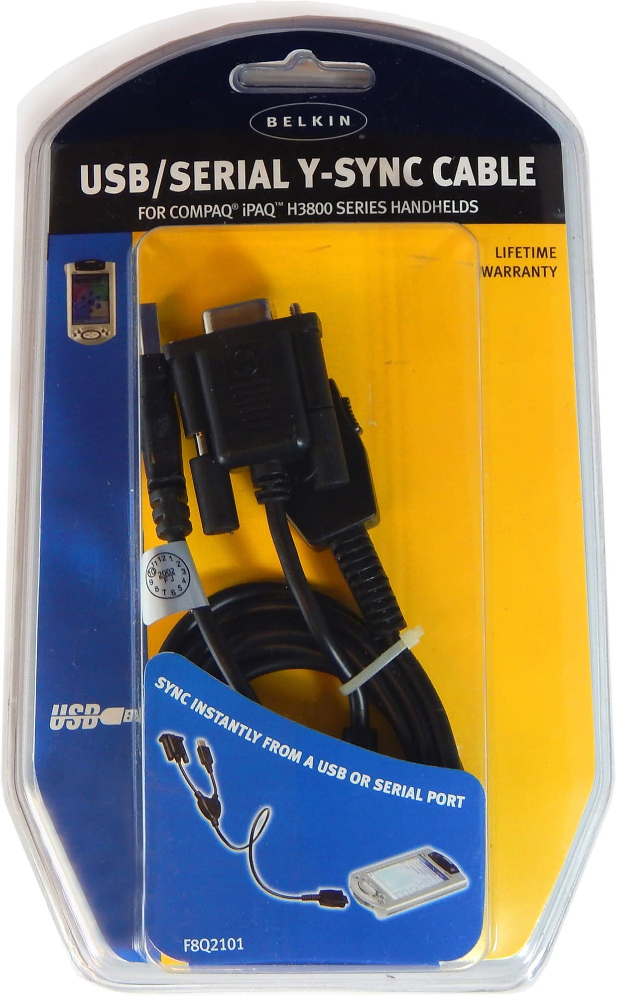 Belkin Compaq iPaq 3800 USB Serial Y-Sync Cable F8Q2101 Retail
