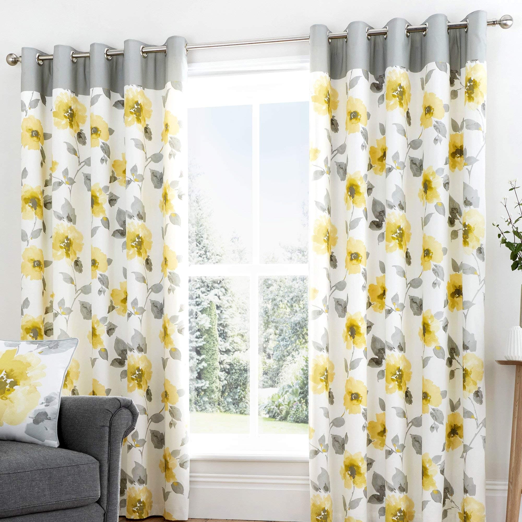 Fusion - Adriana Curtains - 66" Width x 90" Drop (168 x 229cm) in Ochre
