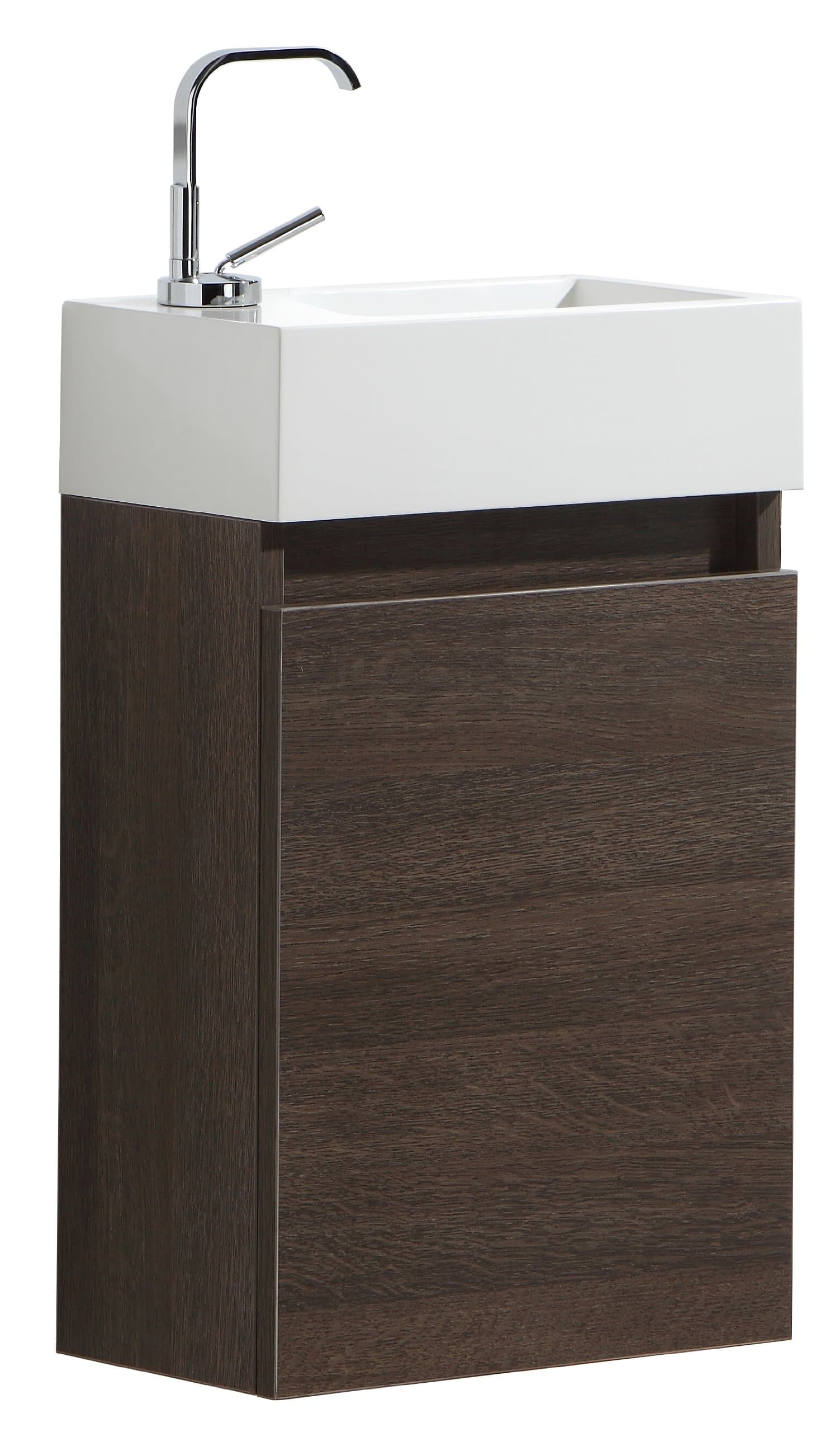 Luxo Marbre RELAX V40 A Relax Vanity with Synthetic Marble Sink, Alamo Oak