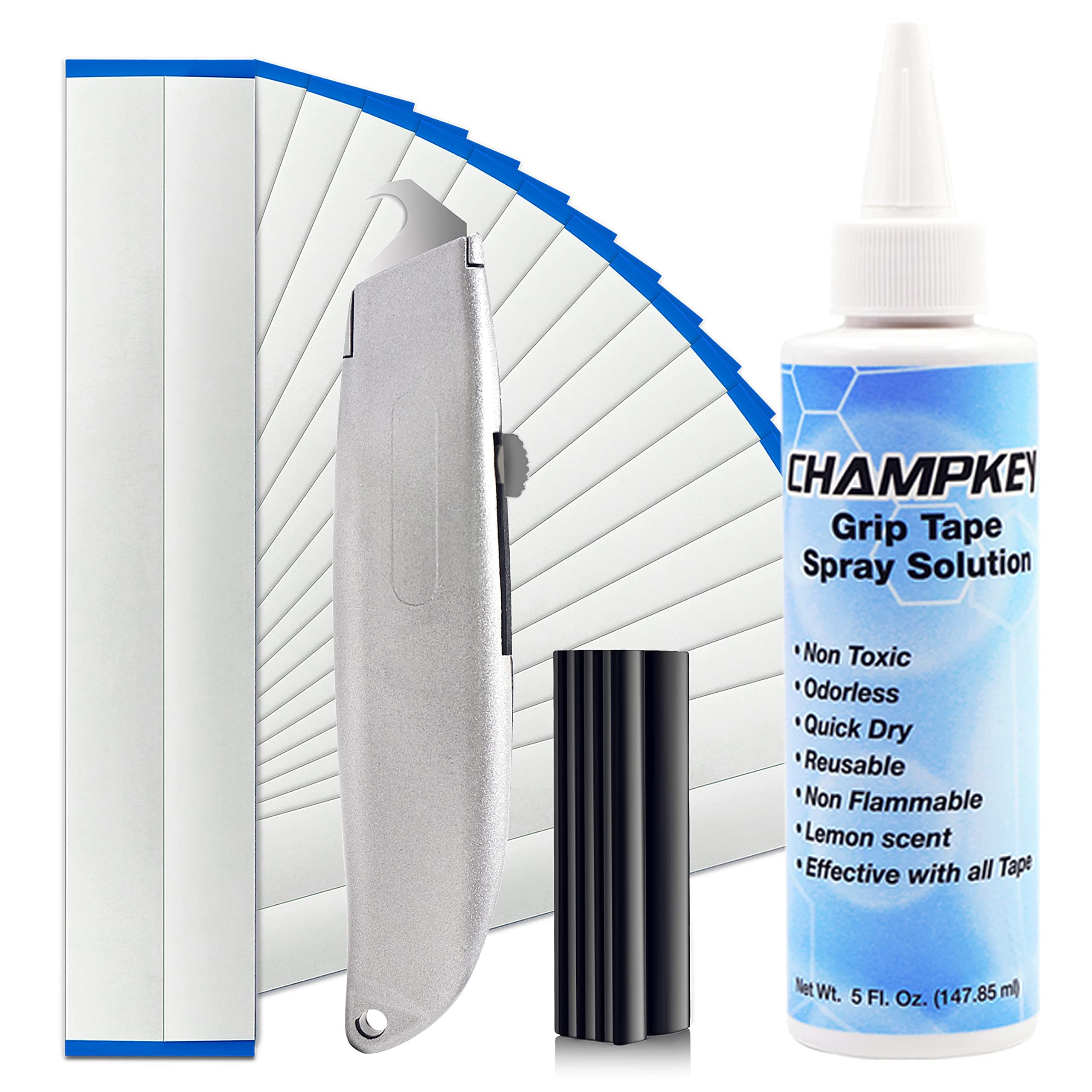 CHAMPKEY Premium Grip Repair Kits for Regripping Golf Clubs | Come with Hook Knife, 15 Professional Tapes, Golf Solvent and Rubber Vise Clamp