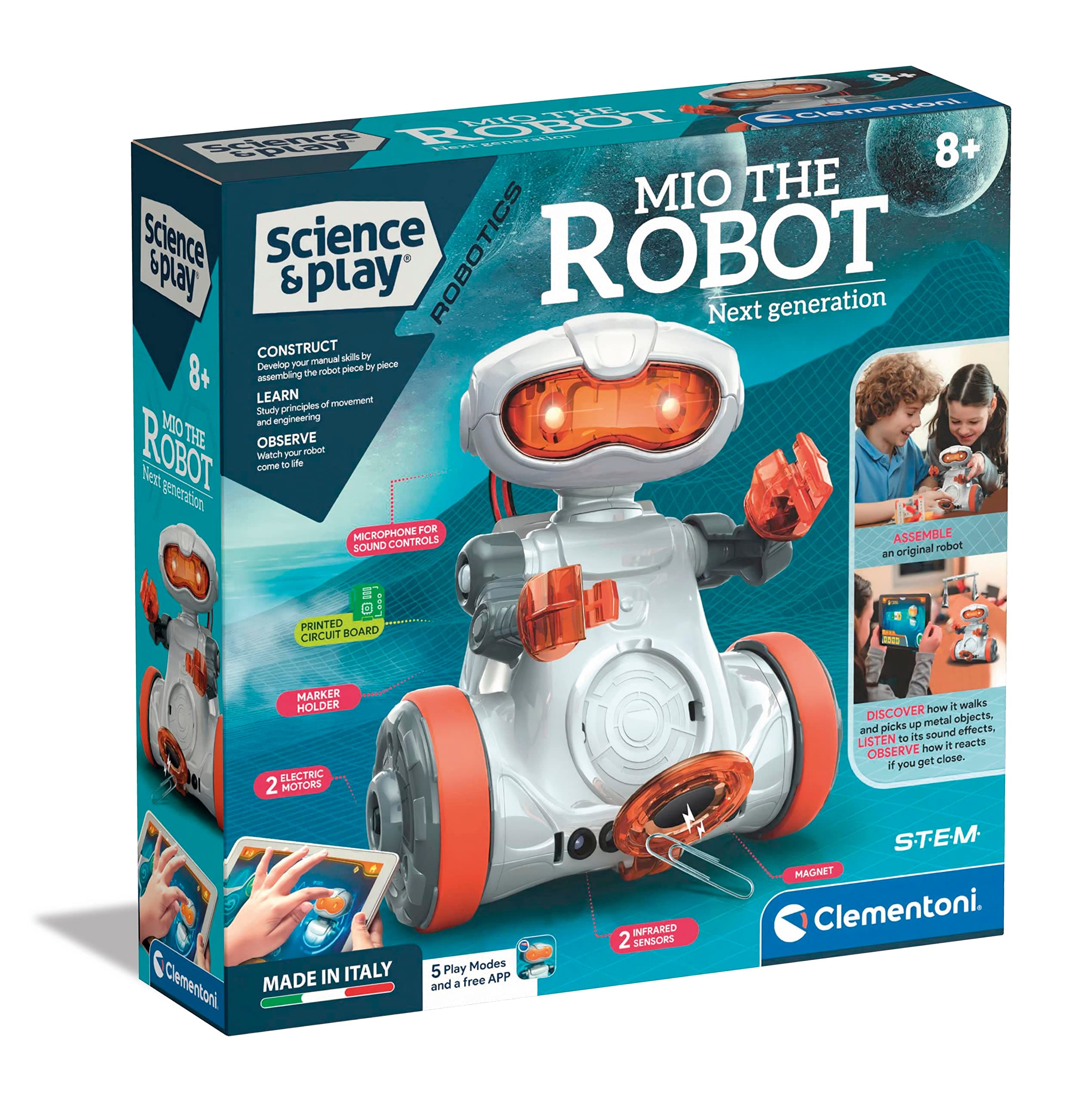 Science & Play Mio Robot: Interactive STEM Learning Robot with App, Obstacle Avoidance & Drawing Function (8+ Years)