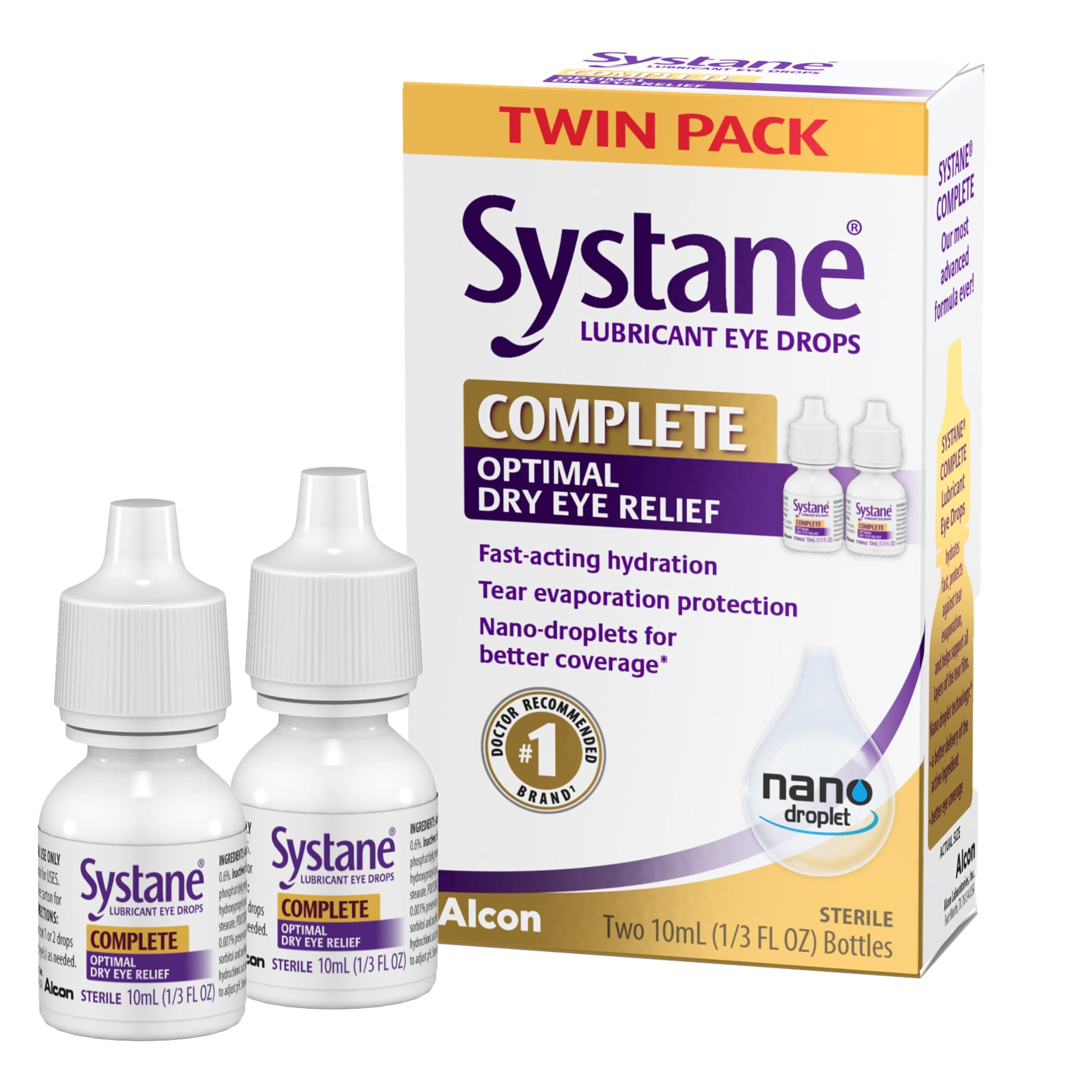 Systane Complete Lubricant Eye Drops, 2x10mL TWIN