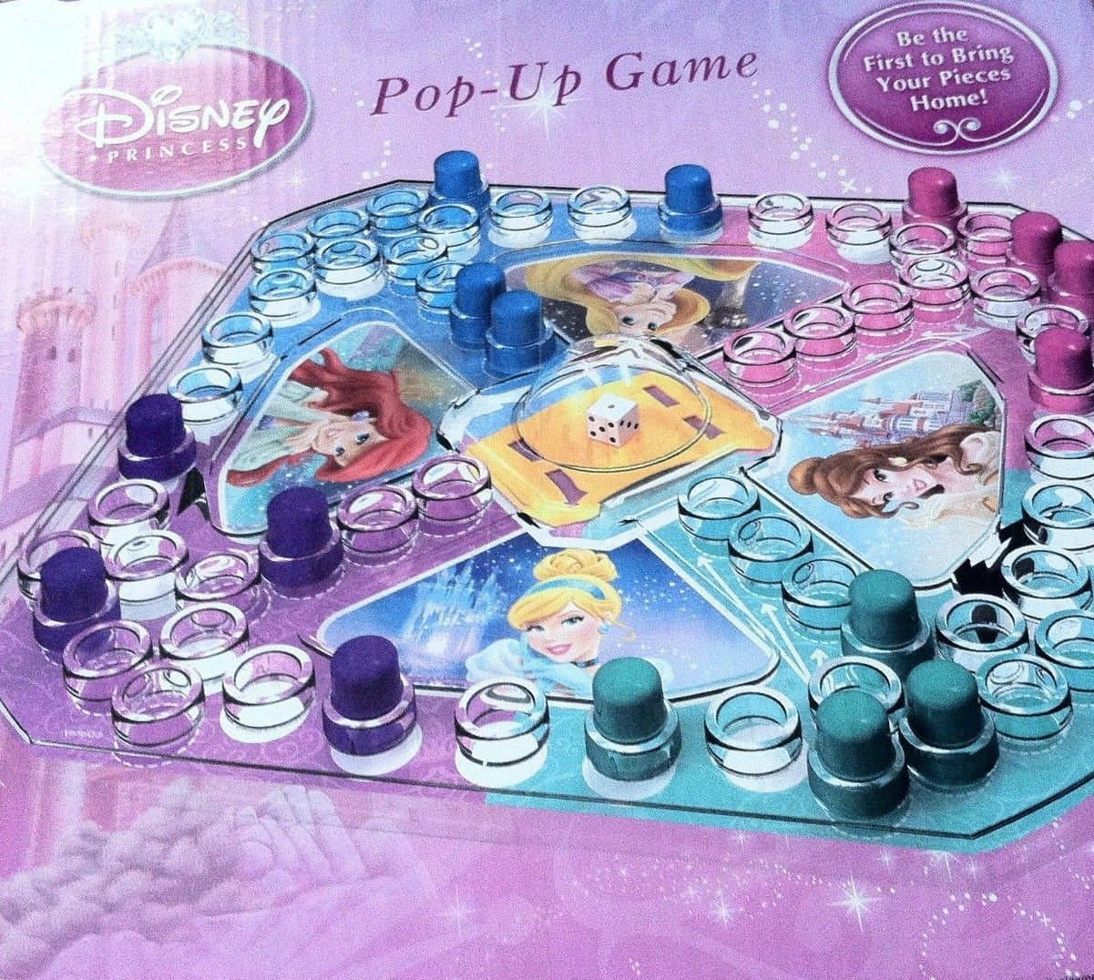 Disney Princess Original Trouble Pop Up Board Game for Family with Cinderella Belle The Little Mermaid Ariel and Rapunzel