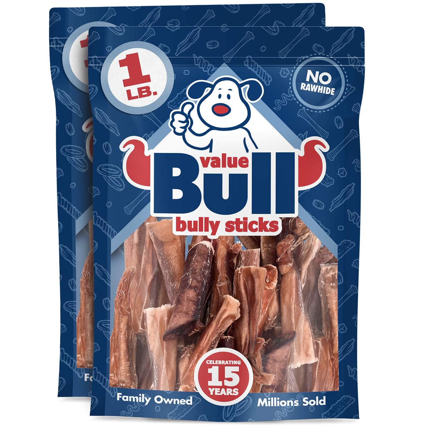 ValueBull Bully Stick Bits Dog Treats, 0-4 Inch, 2 Pounds - All Natural Dog Treats, 100% Beef Pizzles, Single Ingredient Rawhide Alternative